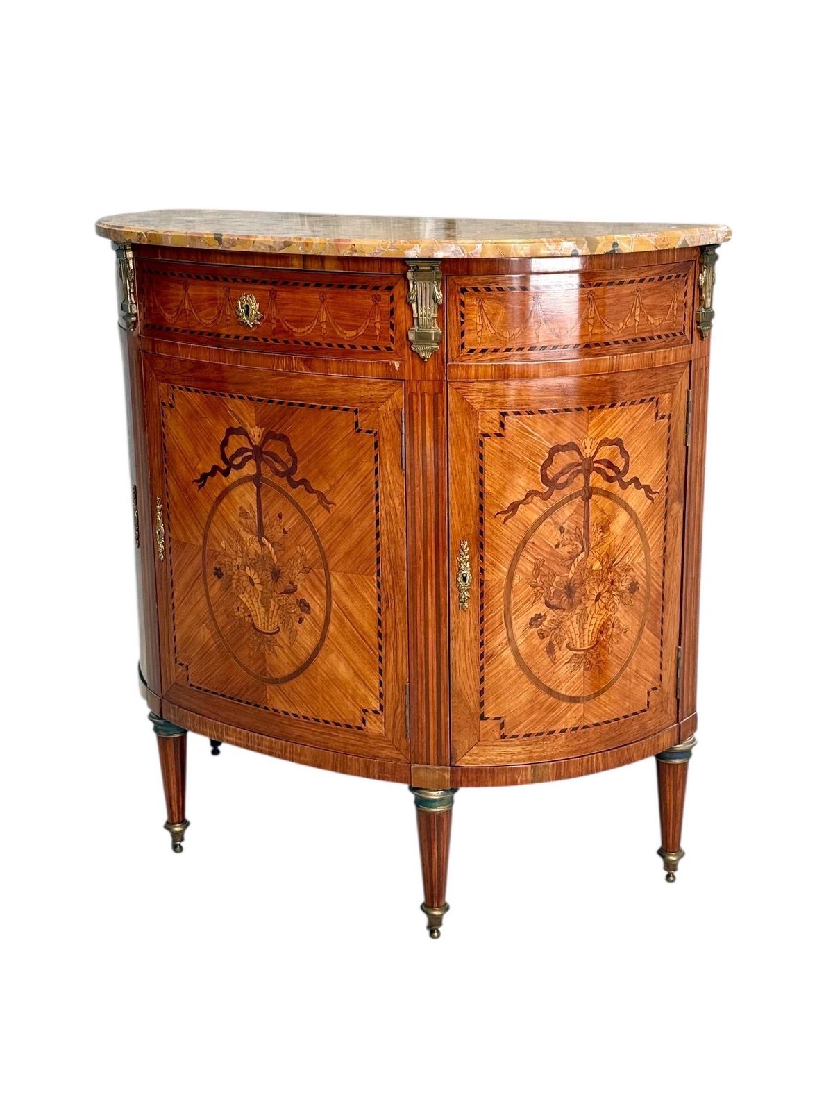 photo buy 19th Century Louis XVI Style Demilune Commode With Marble Top