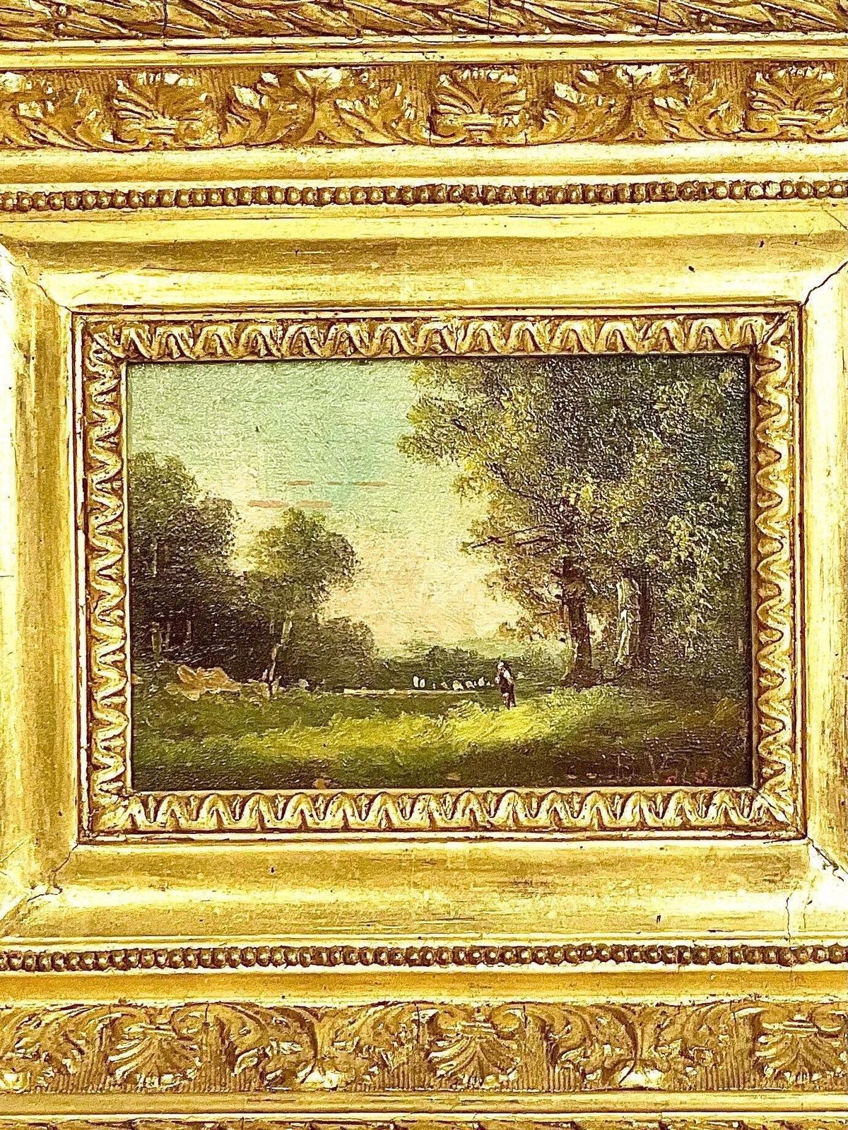 Adolphe Valette, Small Landscape Oil On Panel, Late 19th Century photo buy