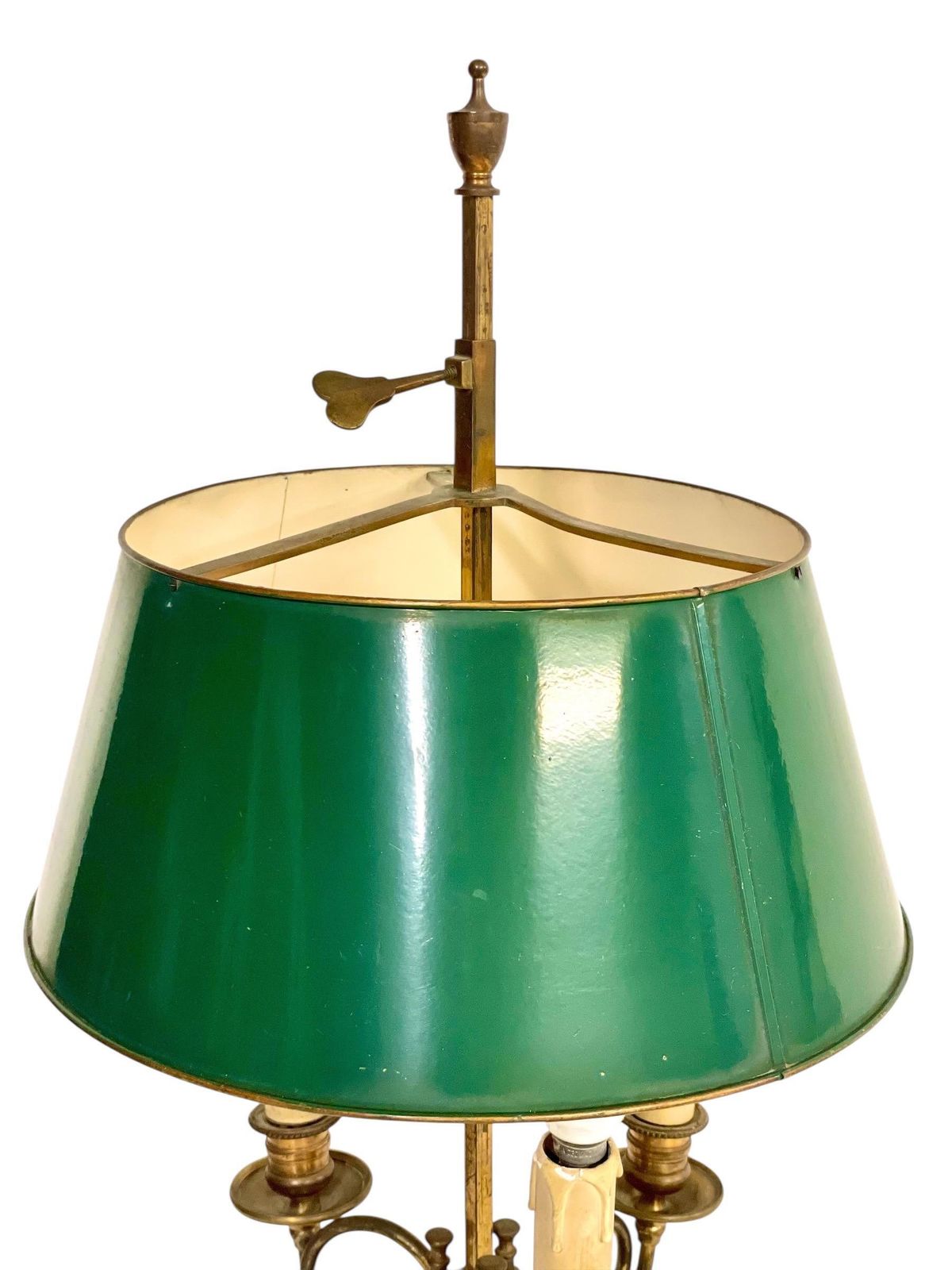 photo furniture 19th Century Bouillotte Lamp With Green Tole Shade And Bronze Base