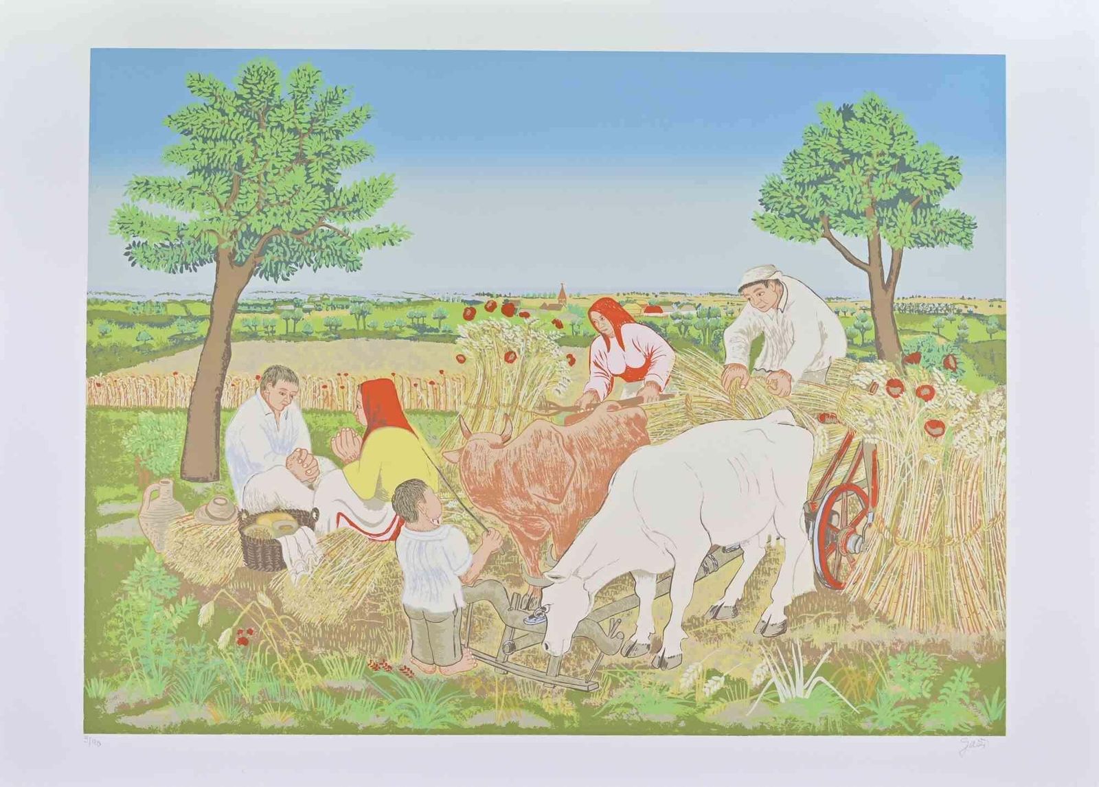 Dragan Gaziharvest Scene   Screenprint By Dragan Gazi   19761976