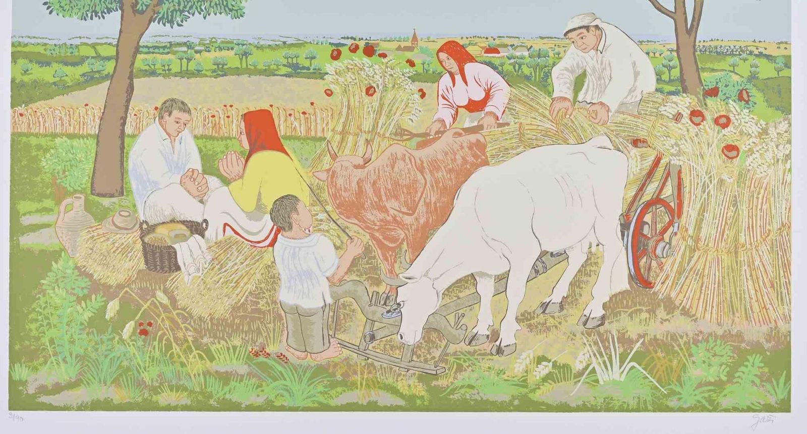 Dragan Gaziharvest Scene   Screenprint By Dragan Gazi   19761976 photo furniture