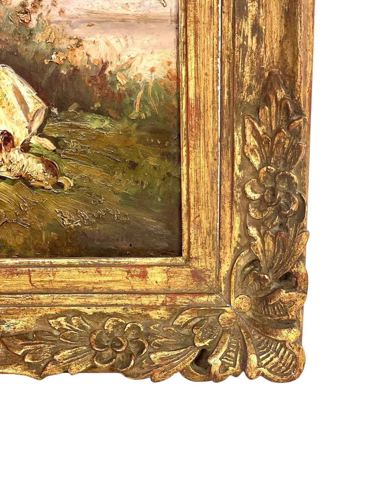 19th Century Romantic Oil Painting Of Ladies By The Riverside photo for sale