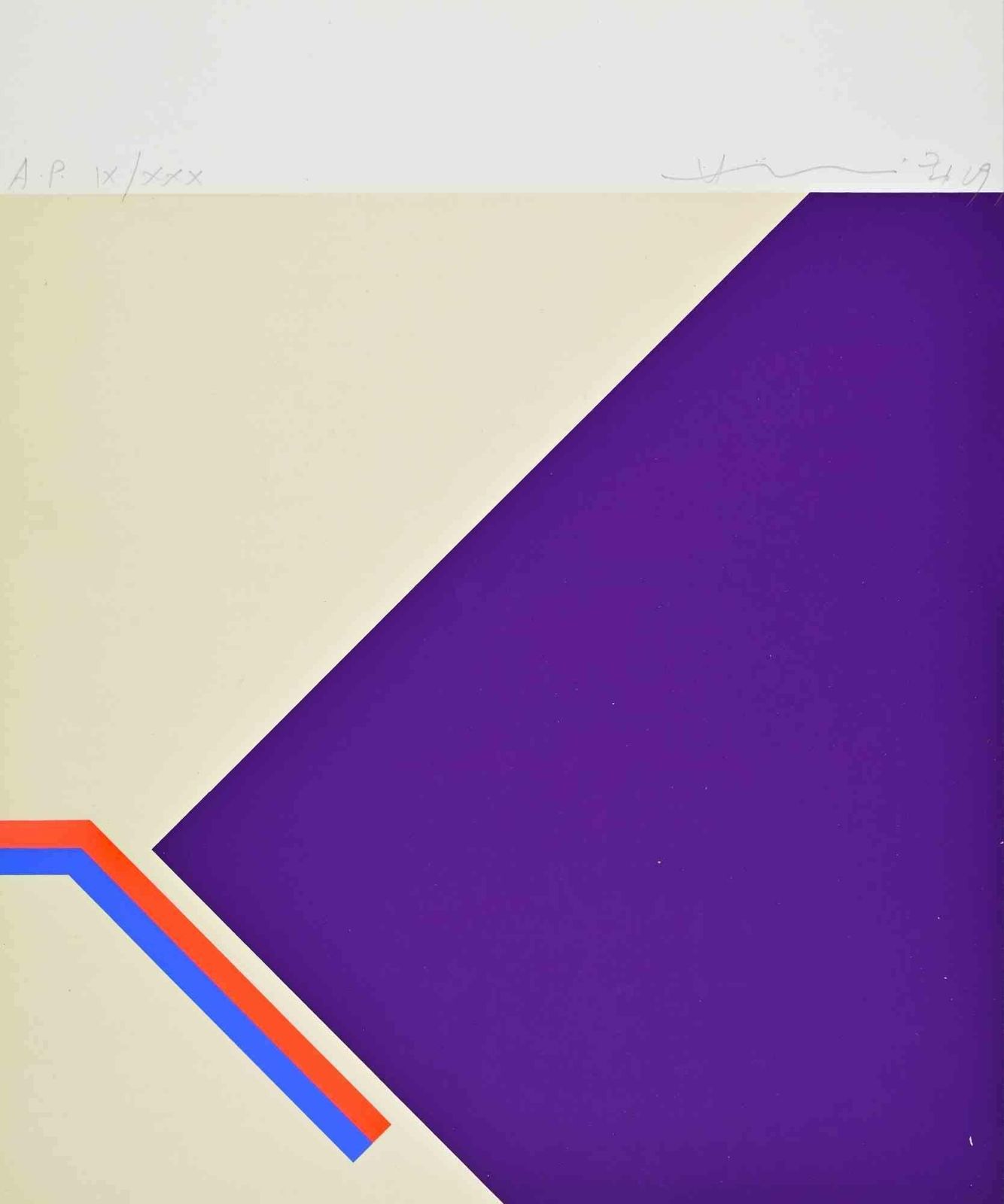 Hsiao Chincontemplation In Violet   Screenprint By Hsiao Chin   19691969