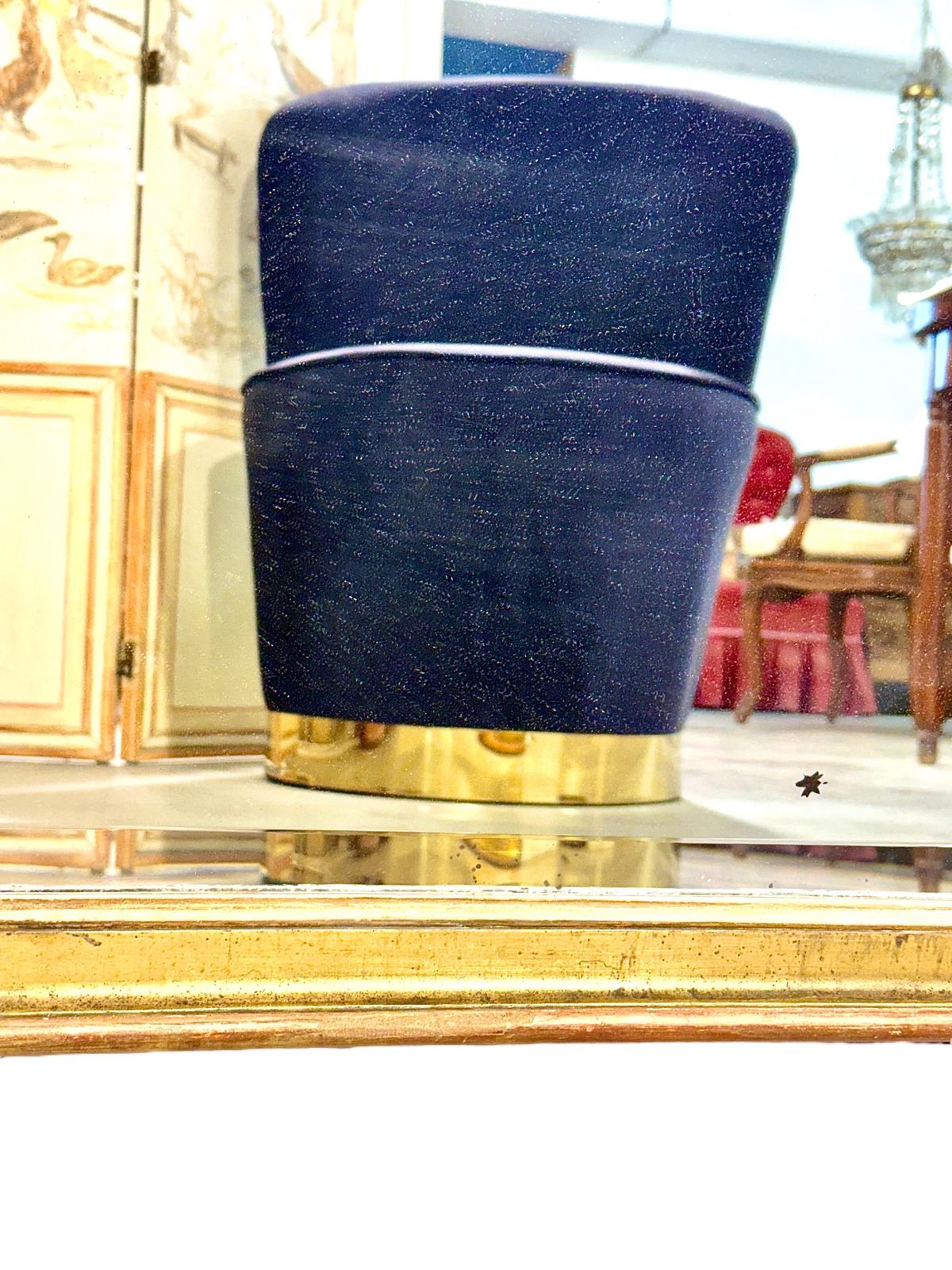 Late 19th Century Giltwood Mirror With Beveled Mercury Glass photo vinterior