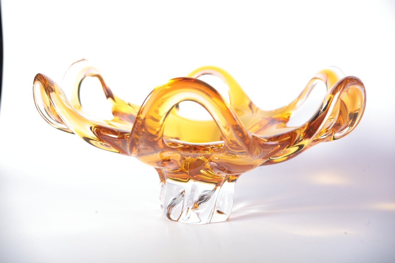 Czech Glass Bowl By Josef Hospodka For Sklarny Chribska, 1970s, Set Of 2 photo for sale