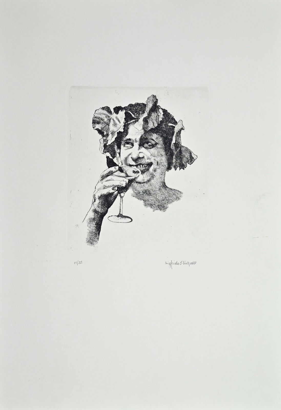Sigfrido Olivabacchus   Etching By Sigfrido Oliva   19881988