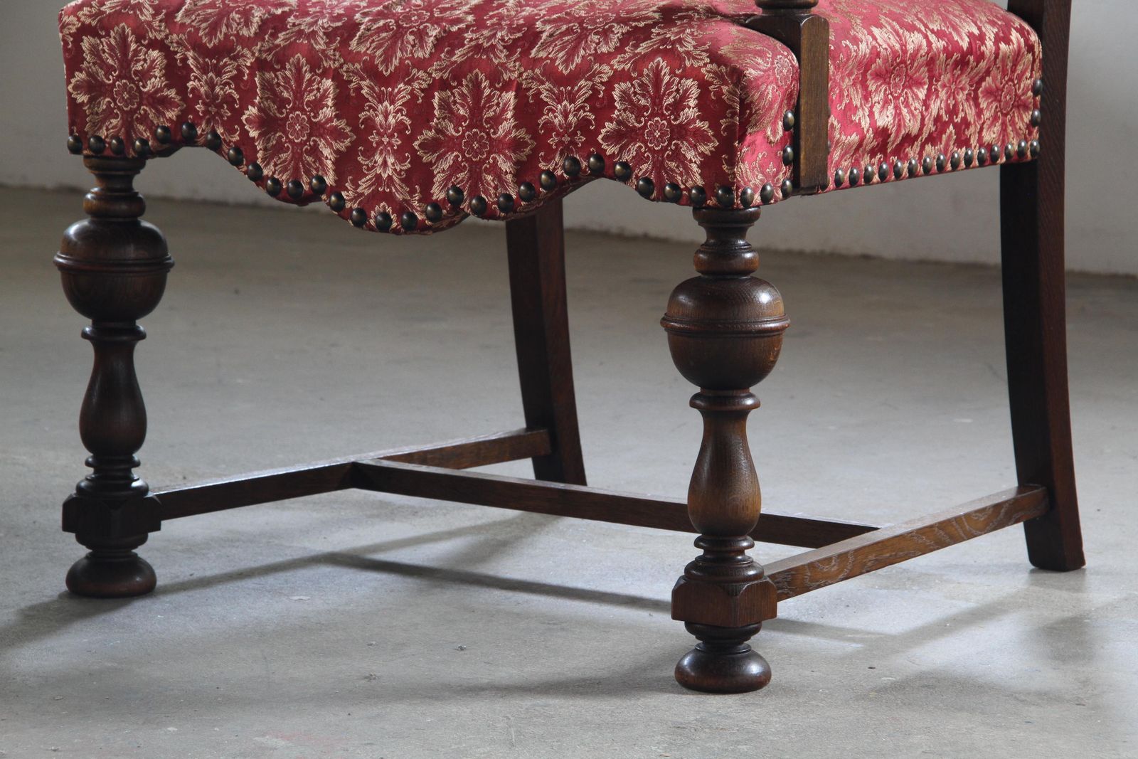 Vintage 19th Century Danish Baroque Oak Armchair   Louis XV Style photo 1936.0