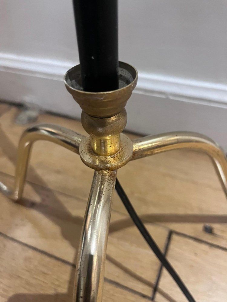 photo furniture Floor Lamp In Brass & Metal, 1950s