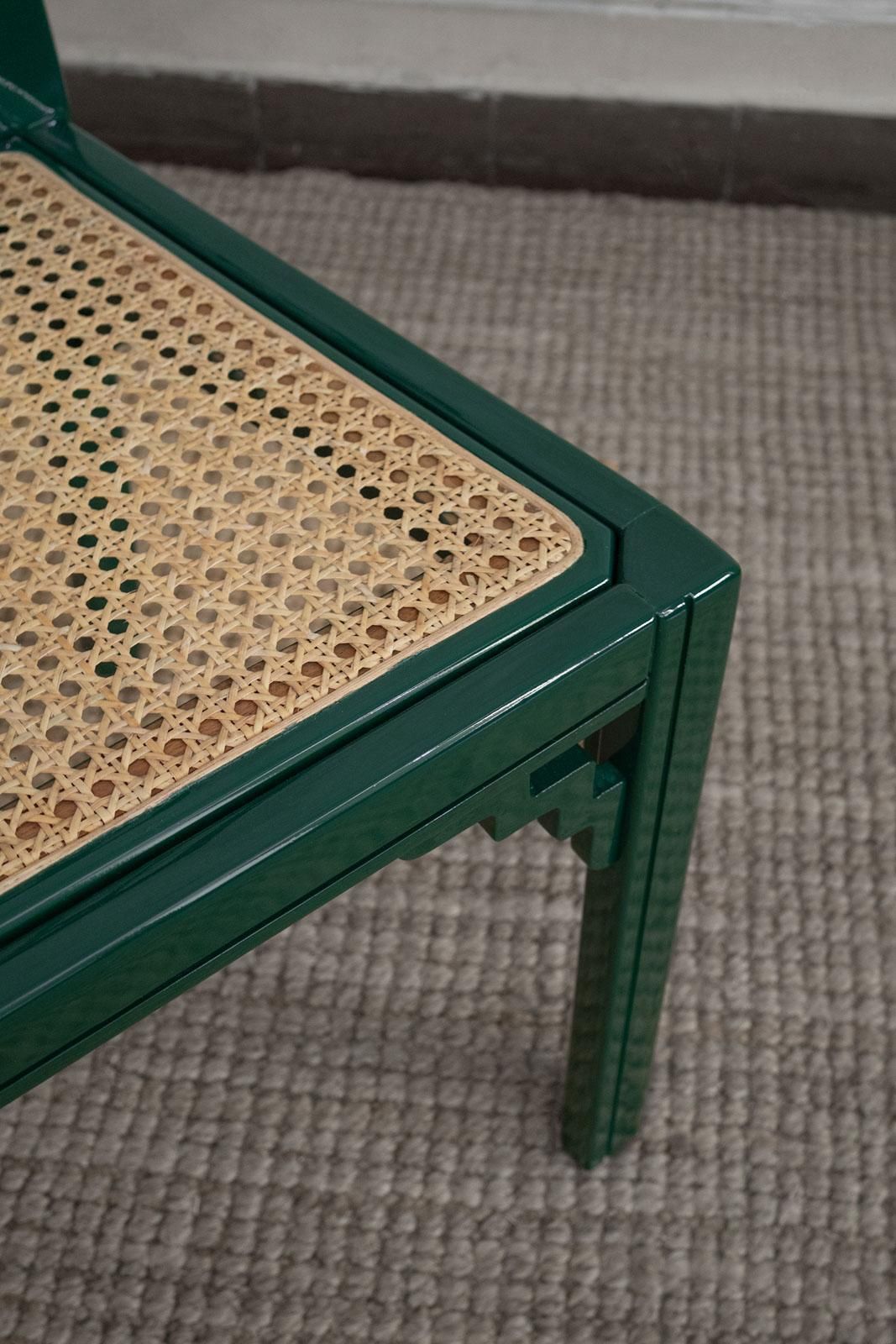 1970s Green Lacquered Wood Dining Set photo buy