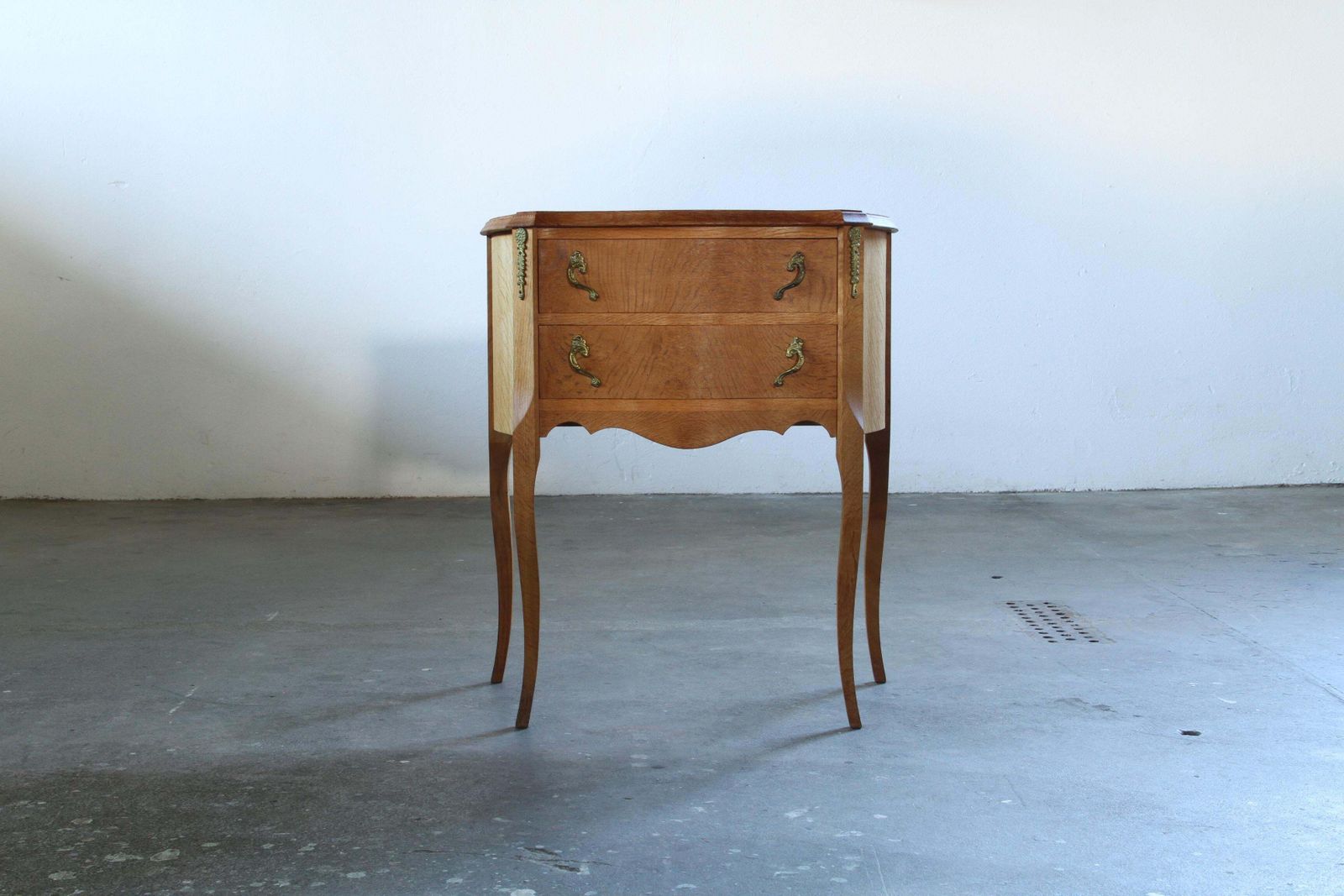 Vintage 1960s Danish Modern Oak Nightstands   Henning Kjærnulf Baroque Style photo buy