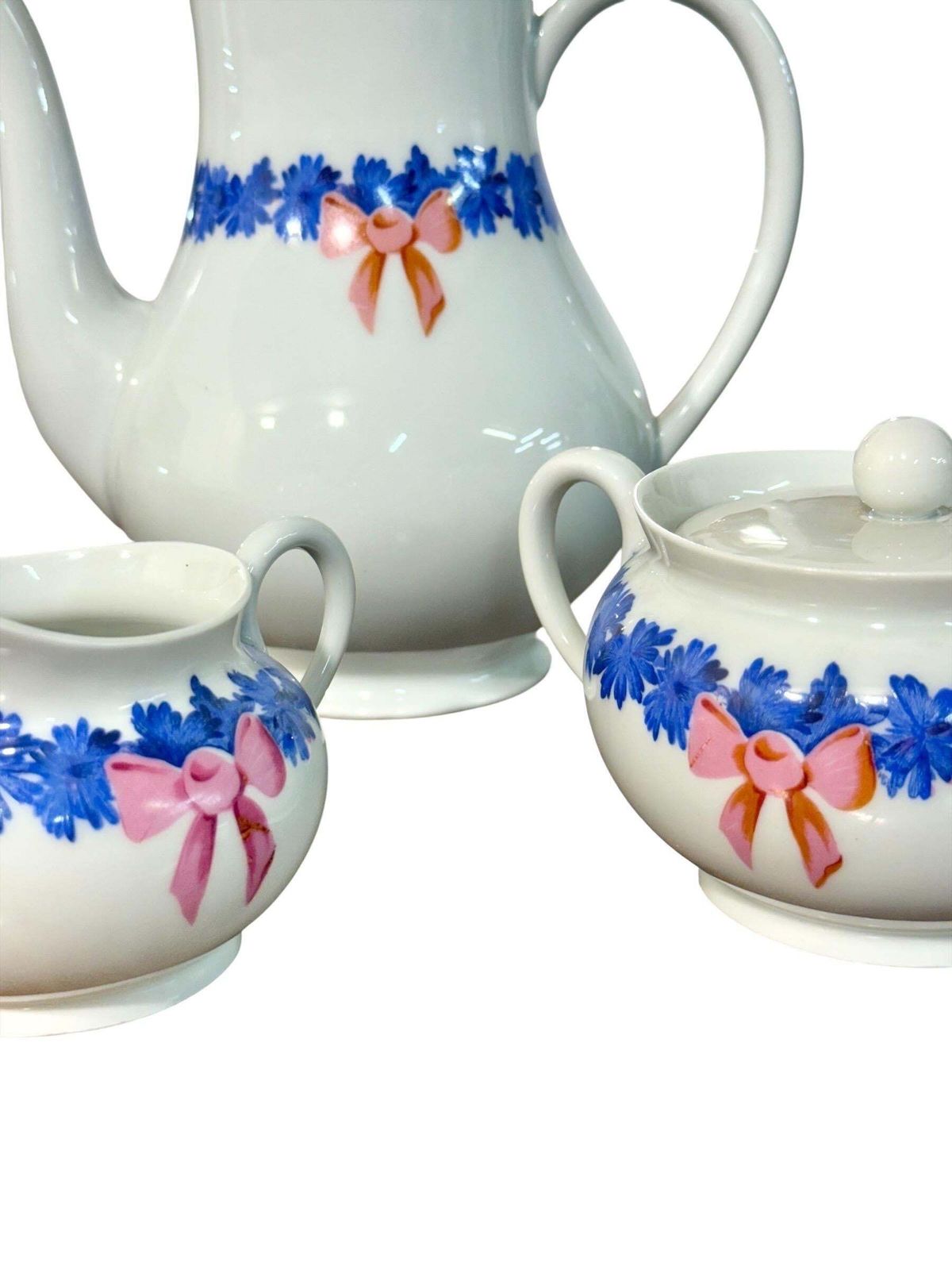 photo buy Haviland Limoges Coffee Service With Blue And Pink Floral Motifs