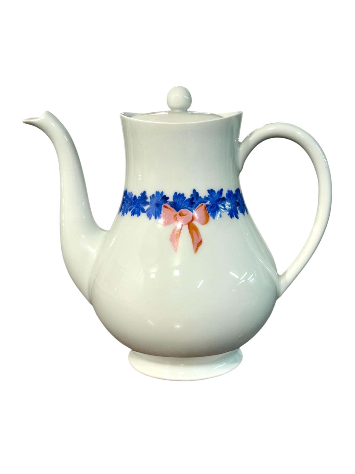 photo vintage Haviland Limoges Coffee Service With Blue And Pink Floral Motifs