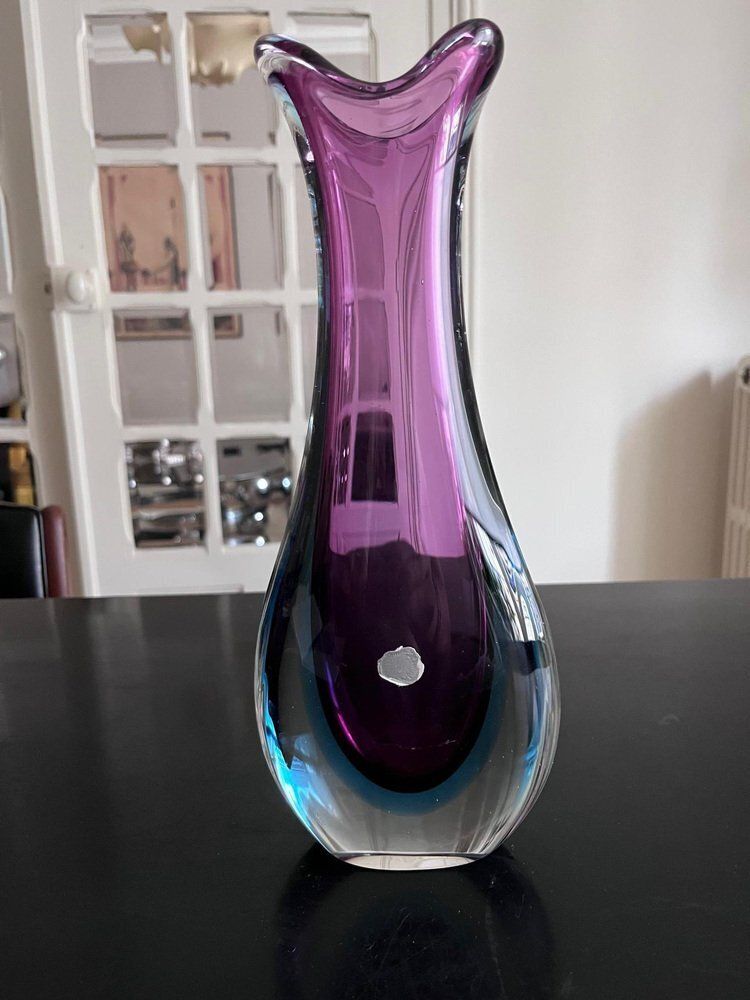 Superb Sommerso Vase By Flávio Poli For Murano, 1950s photo buy