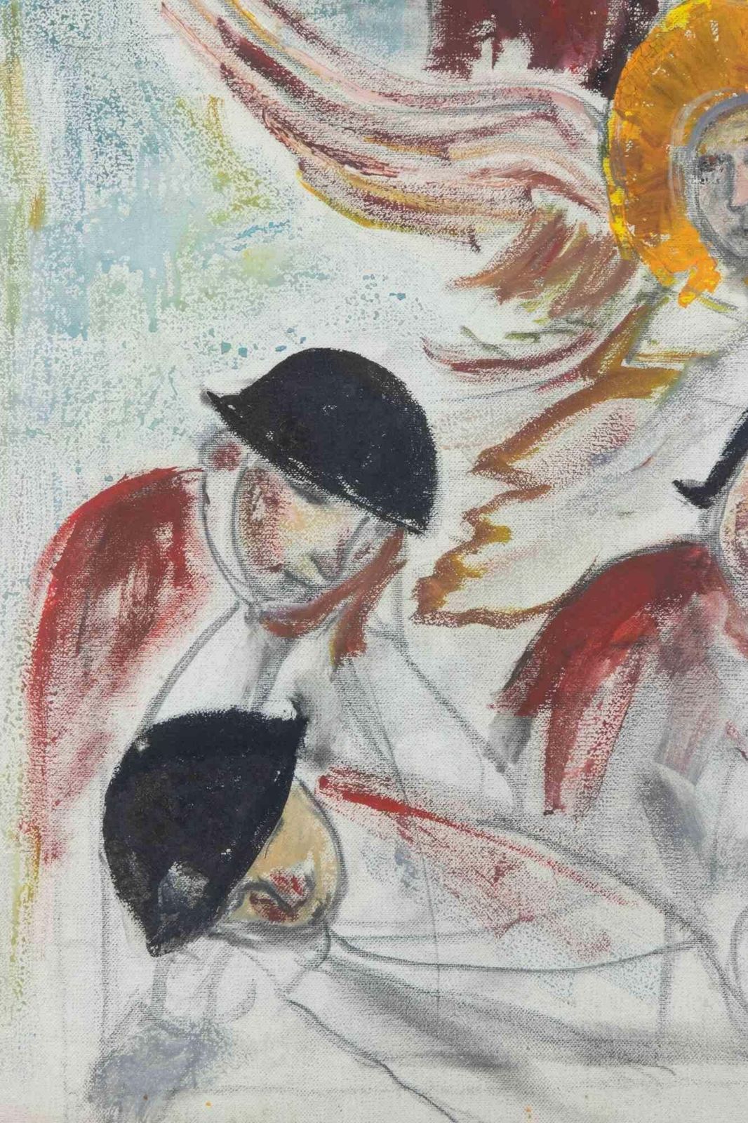 Sirio Pellegrinicharacters   Mixed Media On Paper By Sirio Pellegrini   19601960 photo for sale