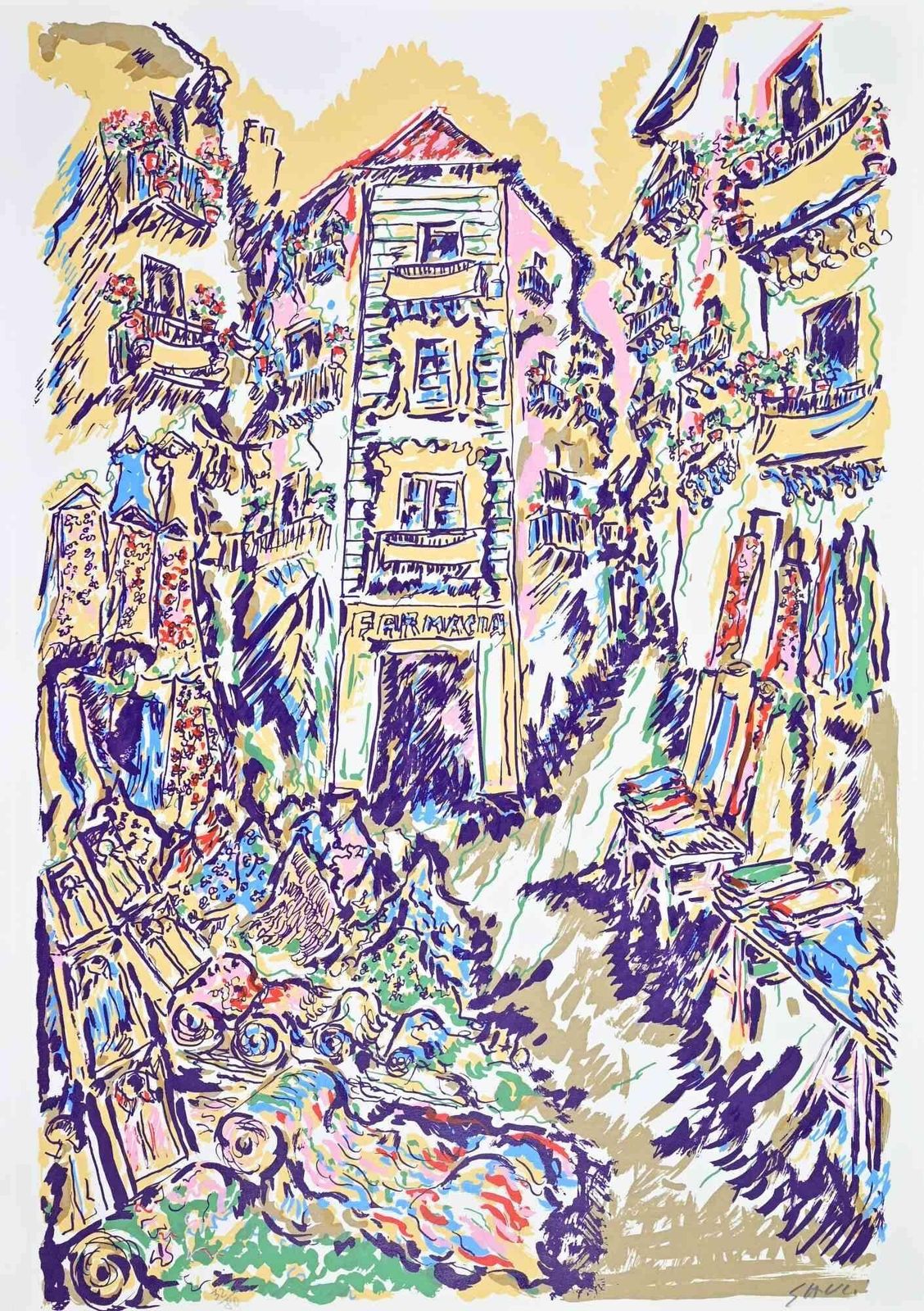 Piero Gaulithe Five Markets In Palermo   Print By Piero Gauli   1970s1970s