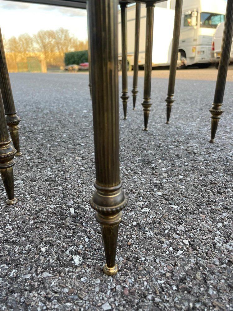 Mid Century Marble And Brass Stacking Tables, Set Of 4 photo 687.0