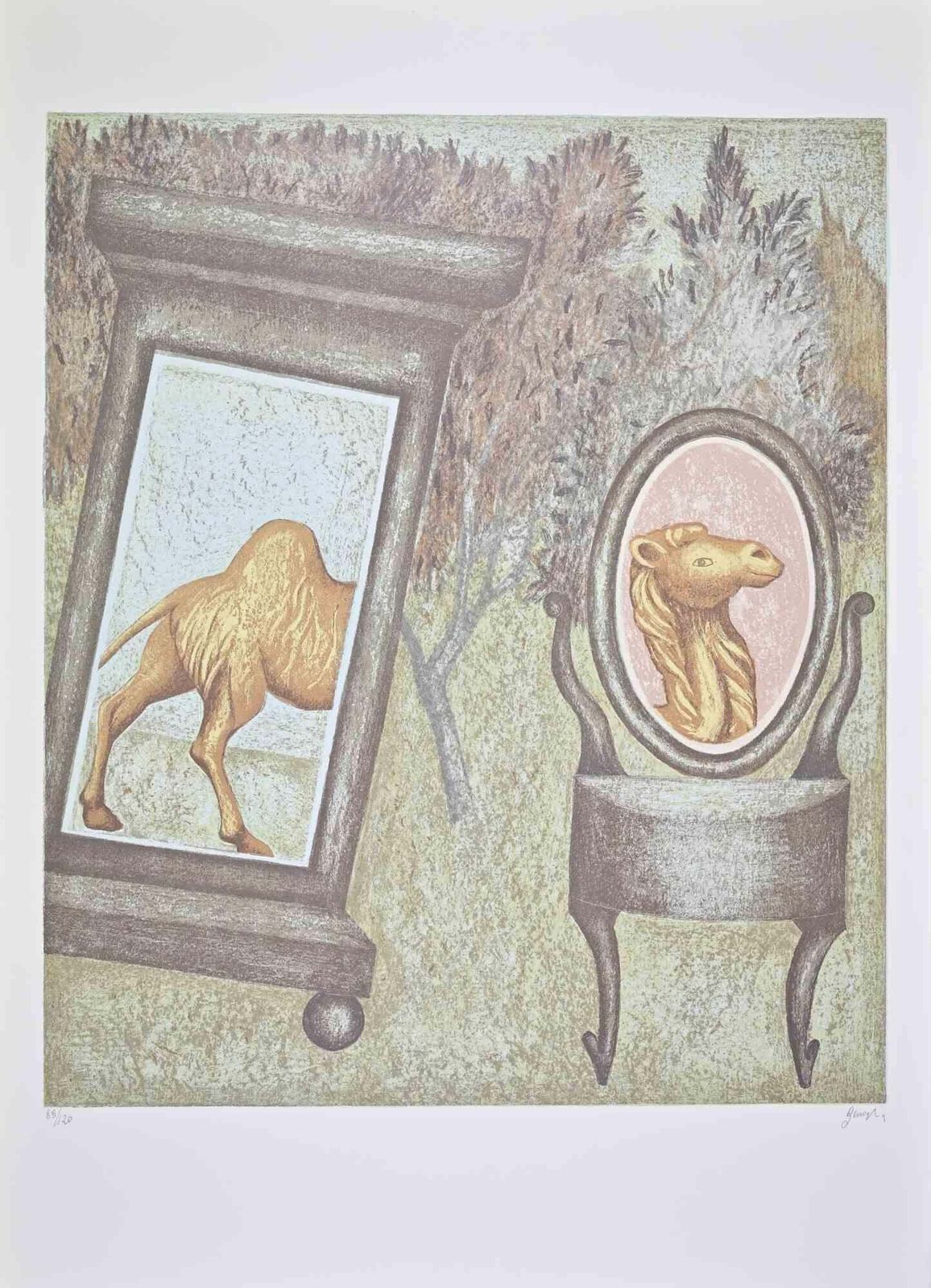 Enrico Benagliathe Camel   Lithograph By Enrico Benaglia   1990s1990s