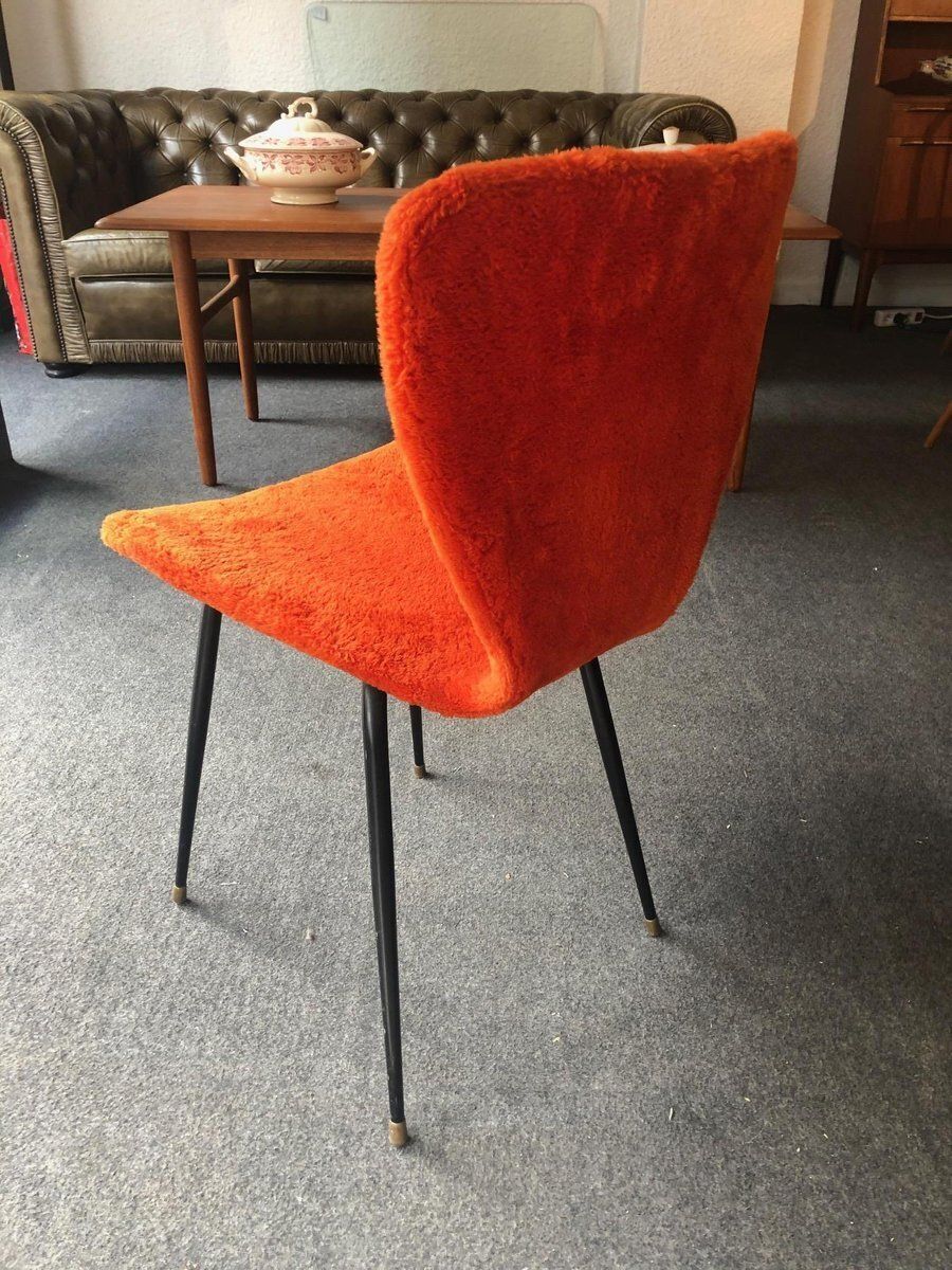 Set Of Faux Fur Side Chairs, 1950s photo Furniture