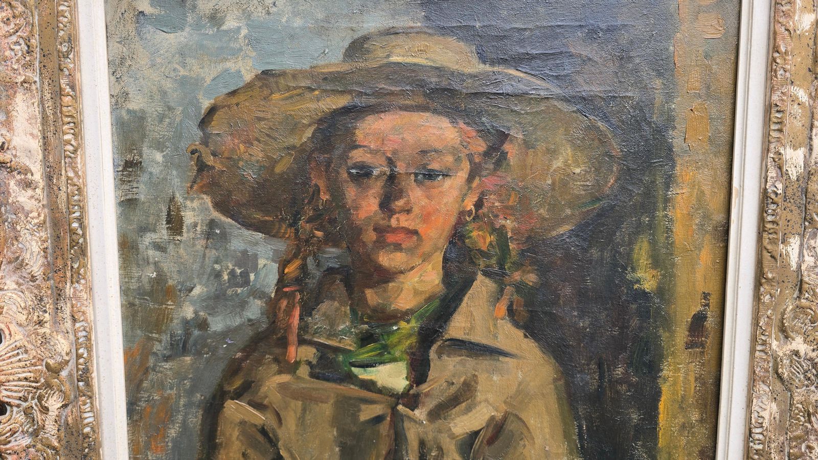 Portrait Of A Girl, Oil On Canvas By Gustave Camus (1914–1984) photo Art