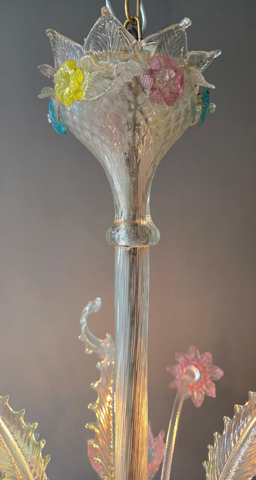 Large Murano Glass Floral Chandelier, Italy, 1950s photo buy