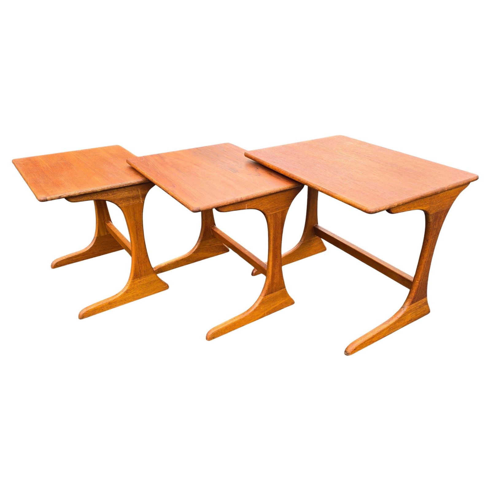 Scandinavian Teak Nesting Tables, Set Of Three, 1950s–1960s photo for sale