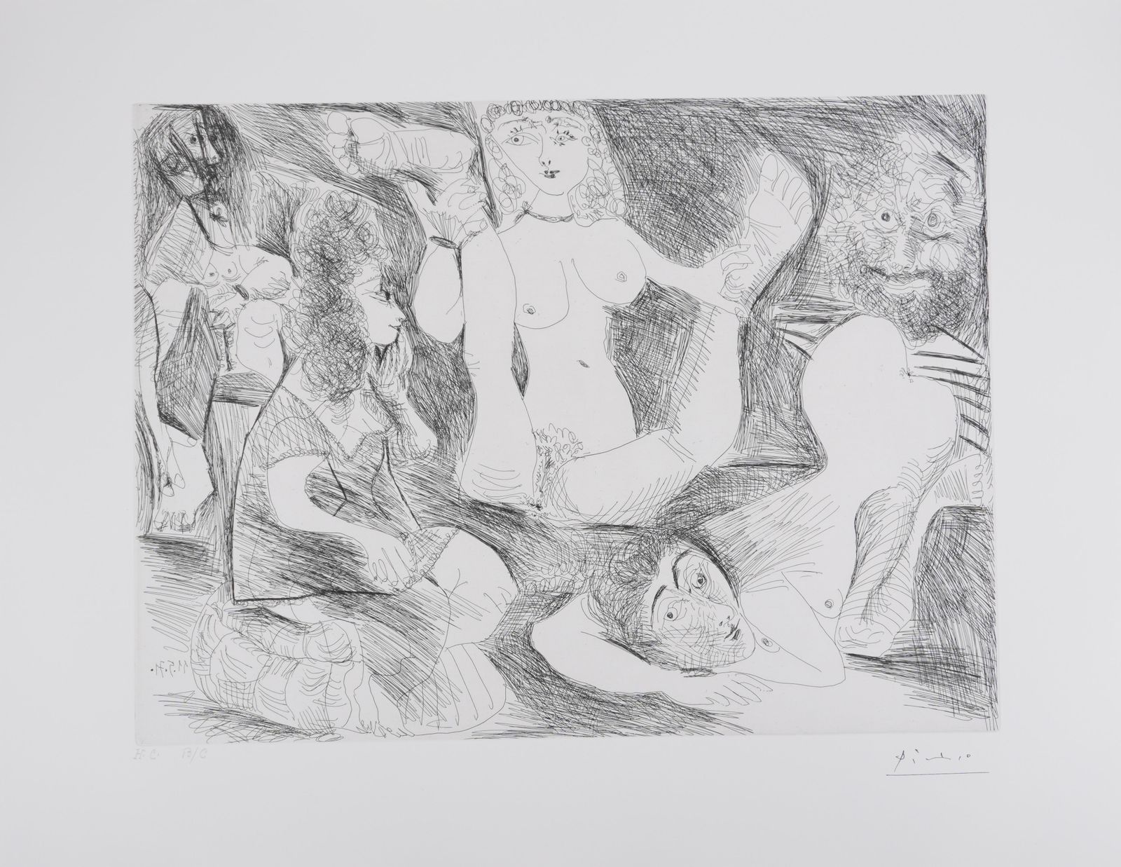 Pablo Picassothe 156, Midnight Swim   Original Etching, Signed (Baer #1987)1978