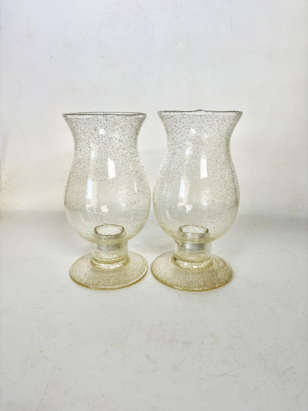 Pair Of Bubble Glass Candle Holders, France, 1970 photo furniture