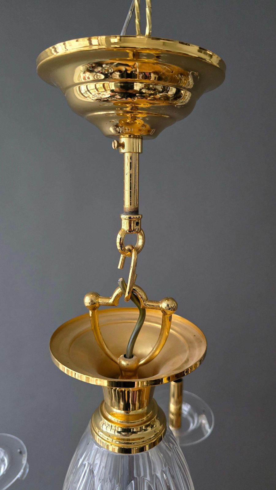 photo buy Two Luxurious Clear Glass And Gilt Brass Chandelier By Schuller, Spain