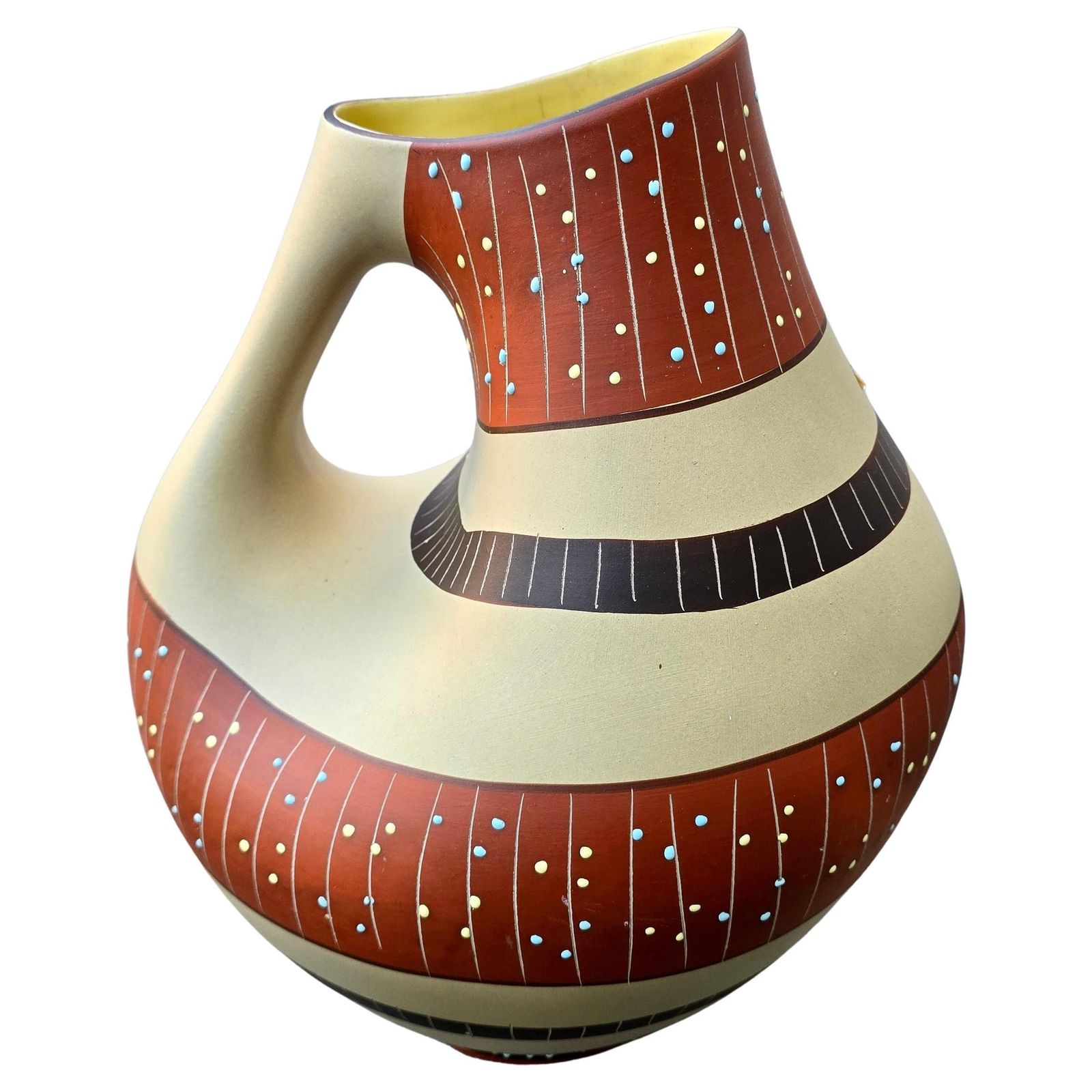 Sculptural Hand Painted Stoneware Vase, Eds Keramik Benshausen, Germany, 1970s photo Home Decor