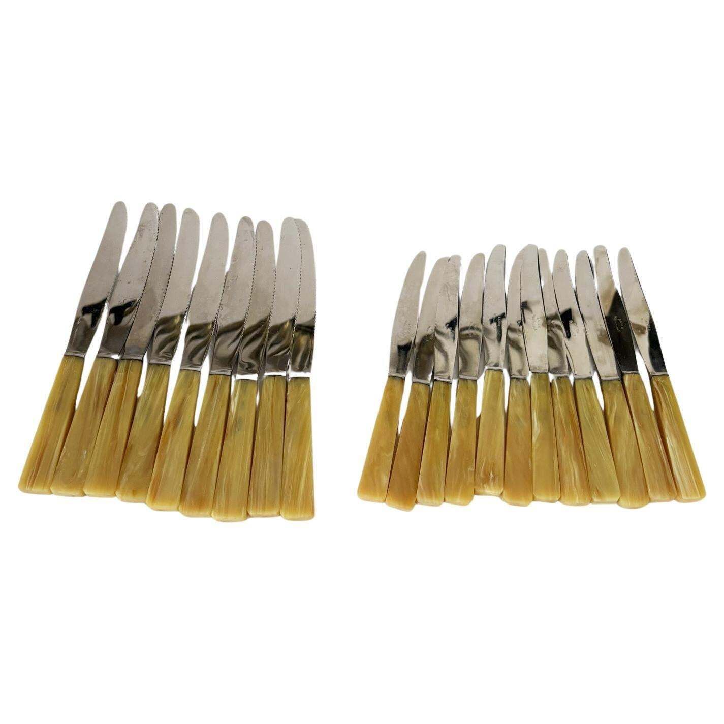 Set Of 21 Bakelite And Stainless Steel Knives, France, 1970