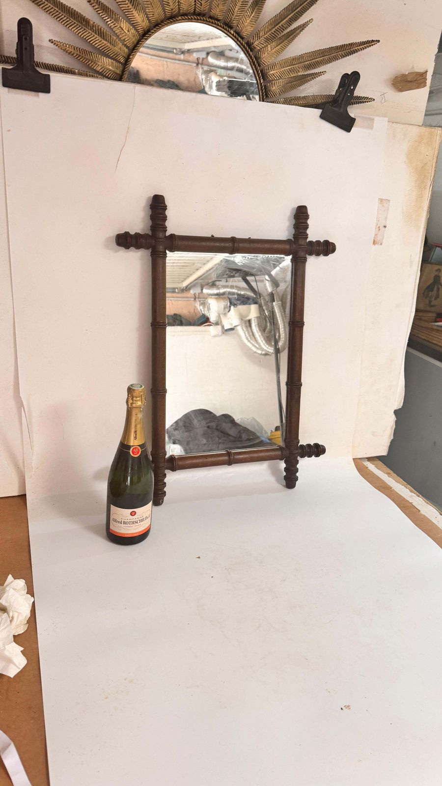 Carved Wooden Mirror — France, 1940s photo furniture