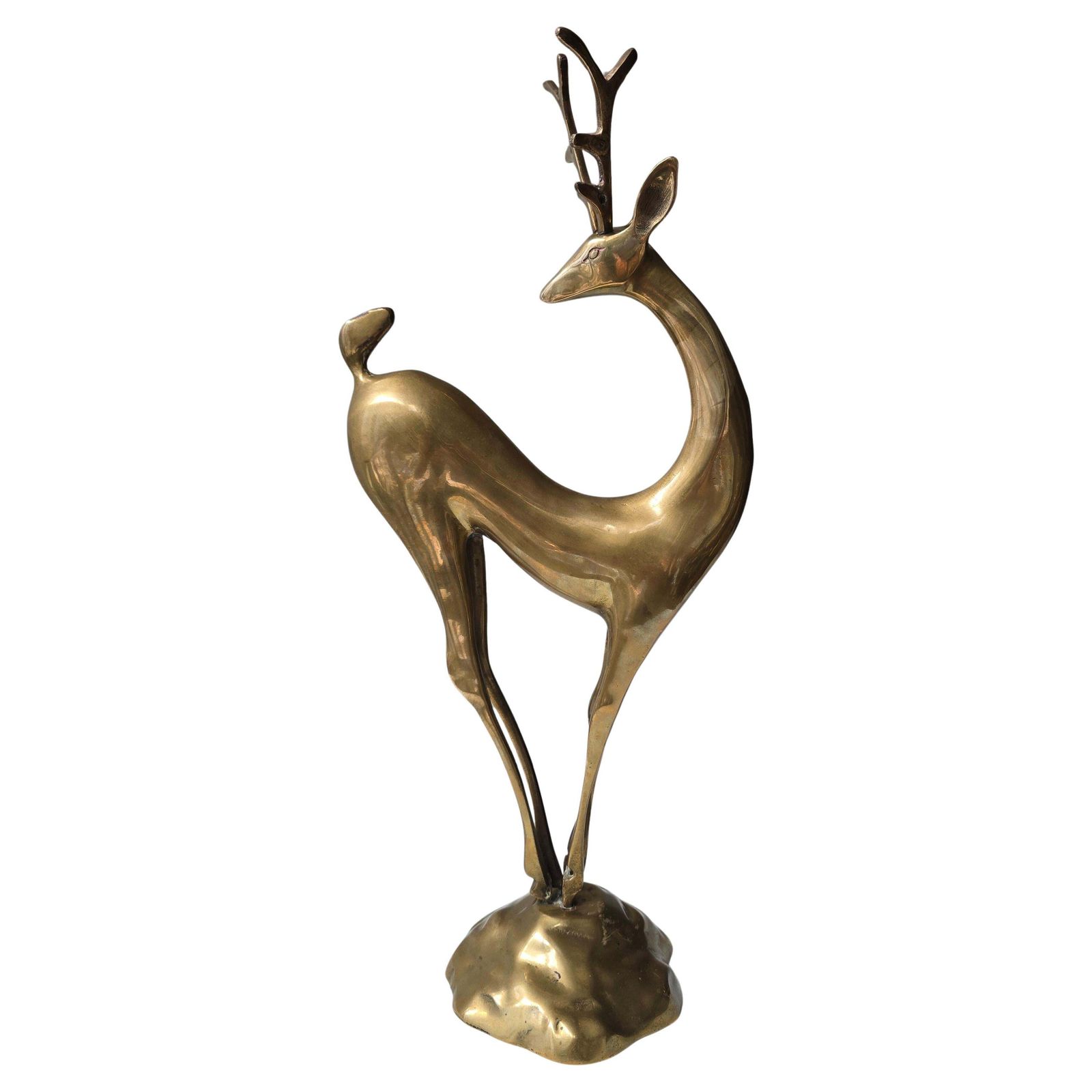 Mid Century Modern Brass Gazelle Sculpture, Circa 1950s