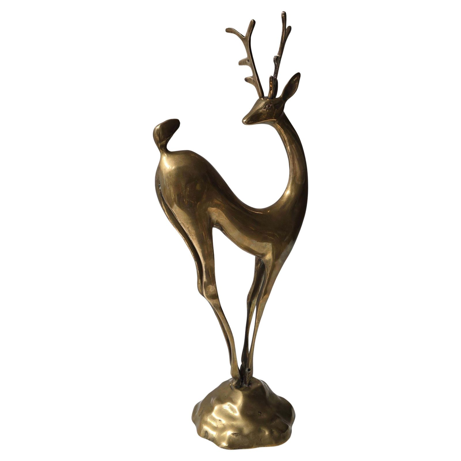 Mid Century Modern Brass Gazelle Sculpture, Circa 1950s photo buy