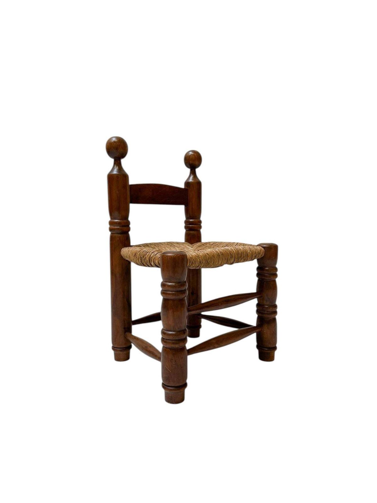 564.0 French Rustic Brutalist Low Side Chair In The Style Of Charles Dudouyt, 1940s photo