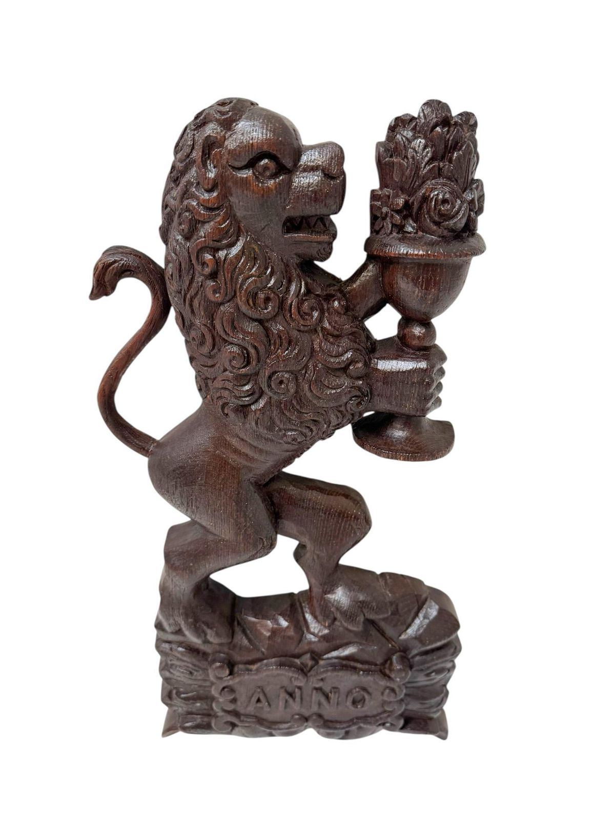 Antique Pair Of Hand Carved Sculptures Of Lions The Netherlands, 1723 photo Art