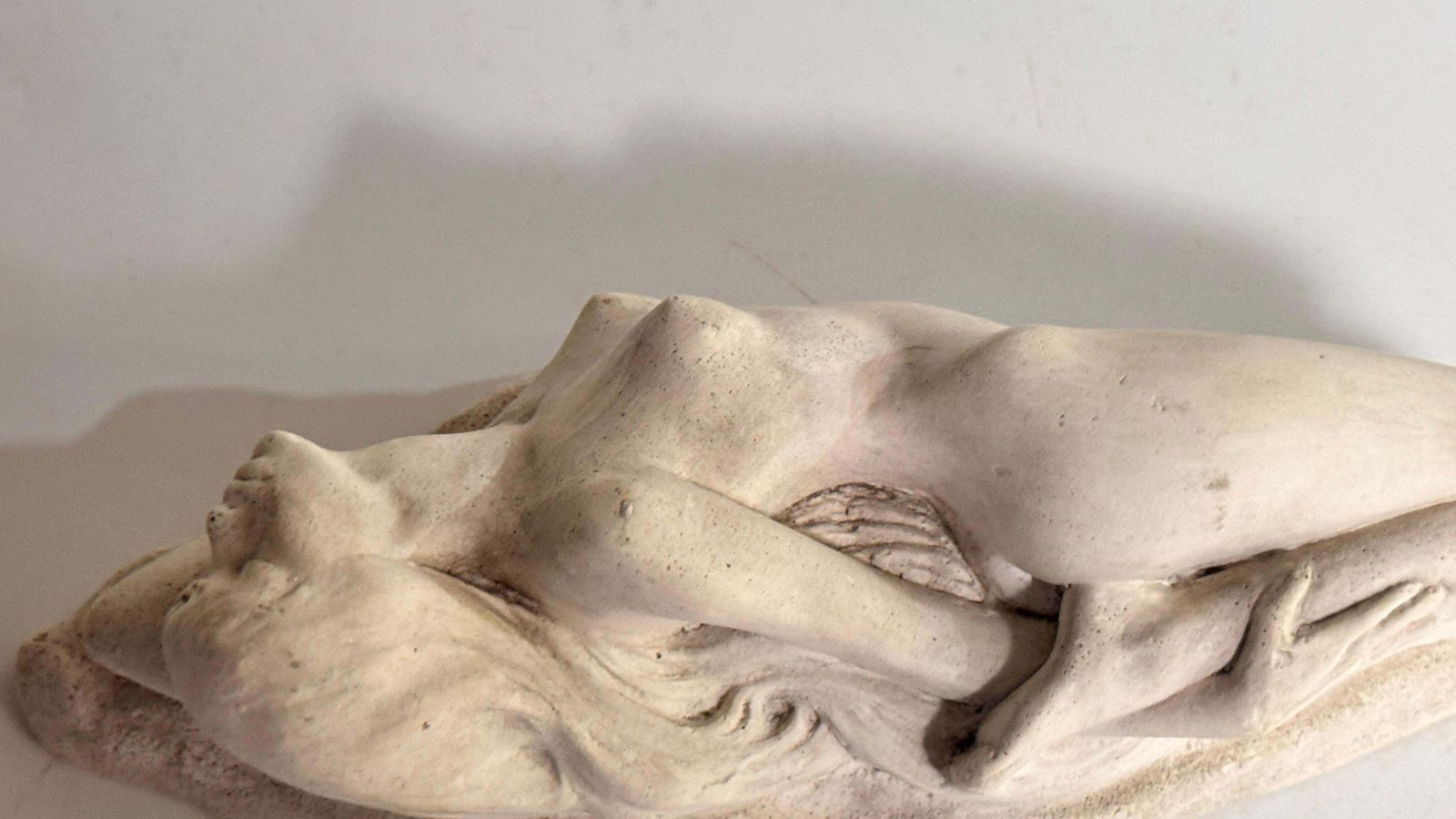 1940s French Art Deco Plaster Sculpture – Seated Woman On Plinth photo buy