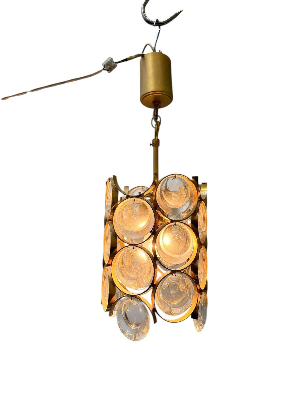 Hollywood Regency Pendant Lamp By Gaetano Sciolari For Palwa Germany, 1970s photo vinterior