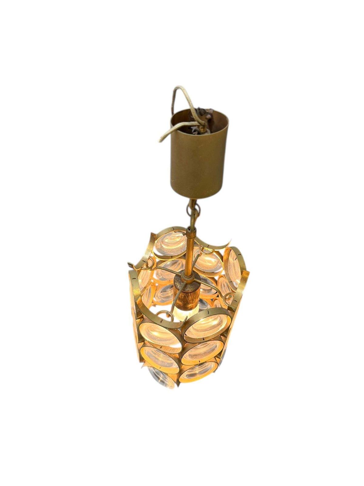 Hollywood Regency Pendant Lamp By Gaetano Sciolari For Palwa Germany, 1970s photo buy
