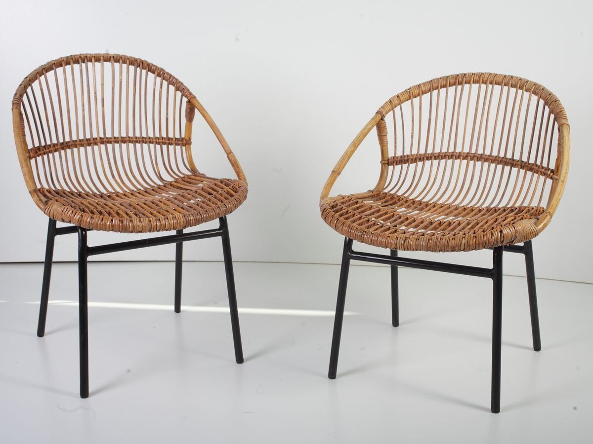 Mid Century Bamboo Lounge Chairs & Table By Alan Fuchs For Uluv, 1960s, Set Of 3 photo for sale