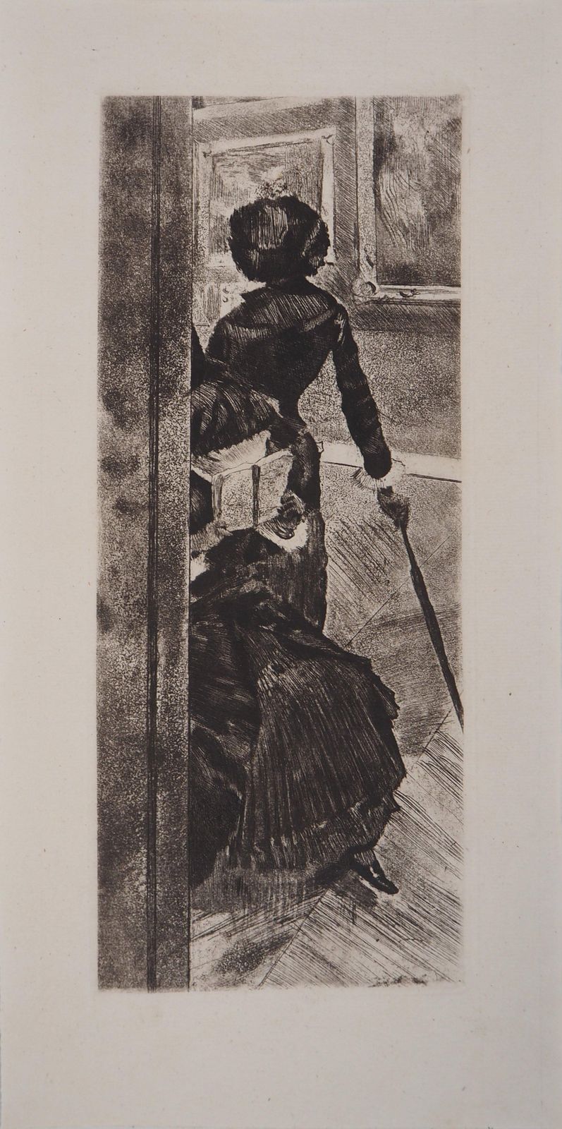 Edgar Degasmary Cassatt At The Louvre Museum   Original Etching (Delteil #29)1880