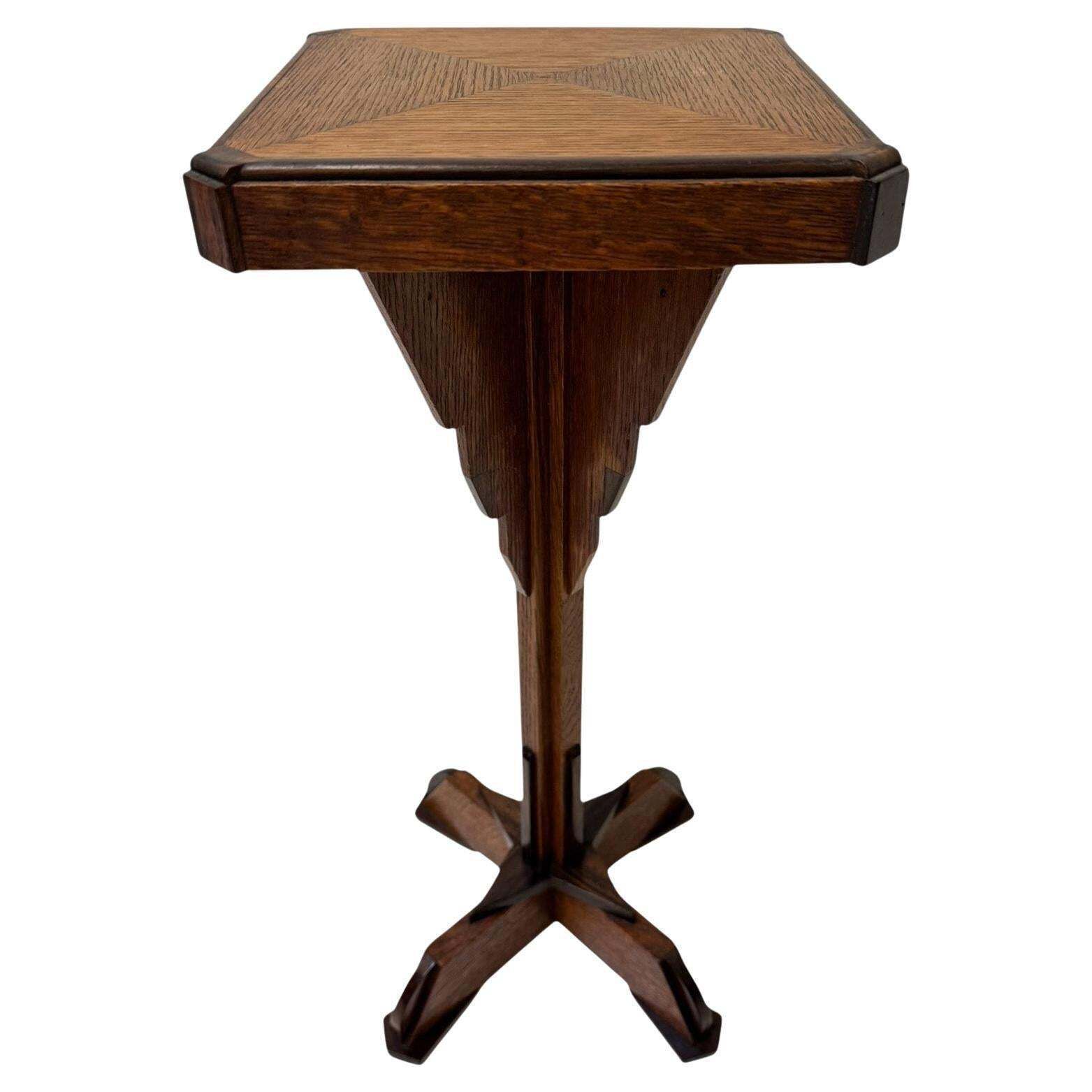 Art Deco Amsterdamse School Petite Pedestal Table, 1920s