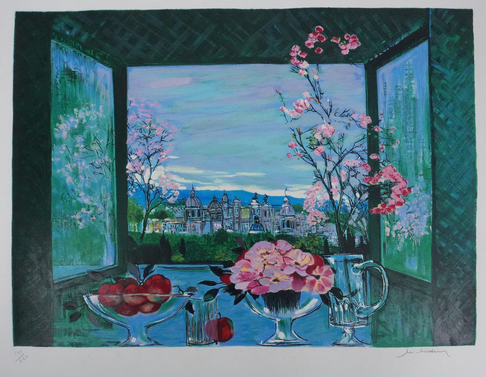 Michel Henrystill Life Overlooking The City   Original Handsigned Screenprint photo for sale