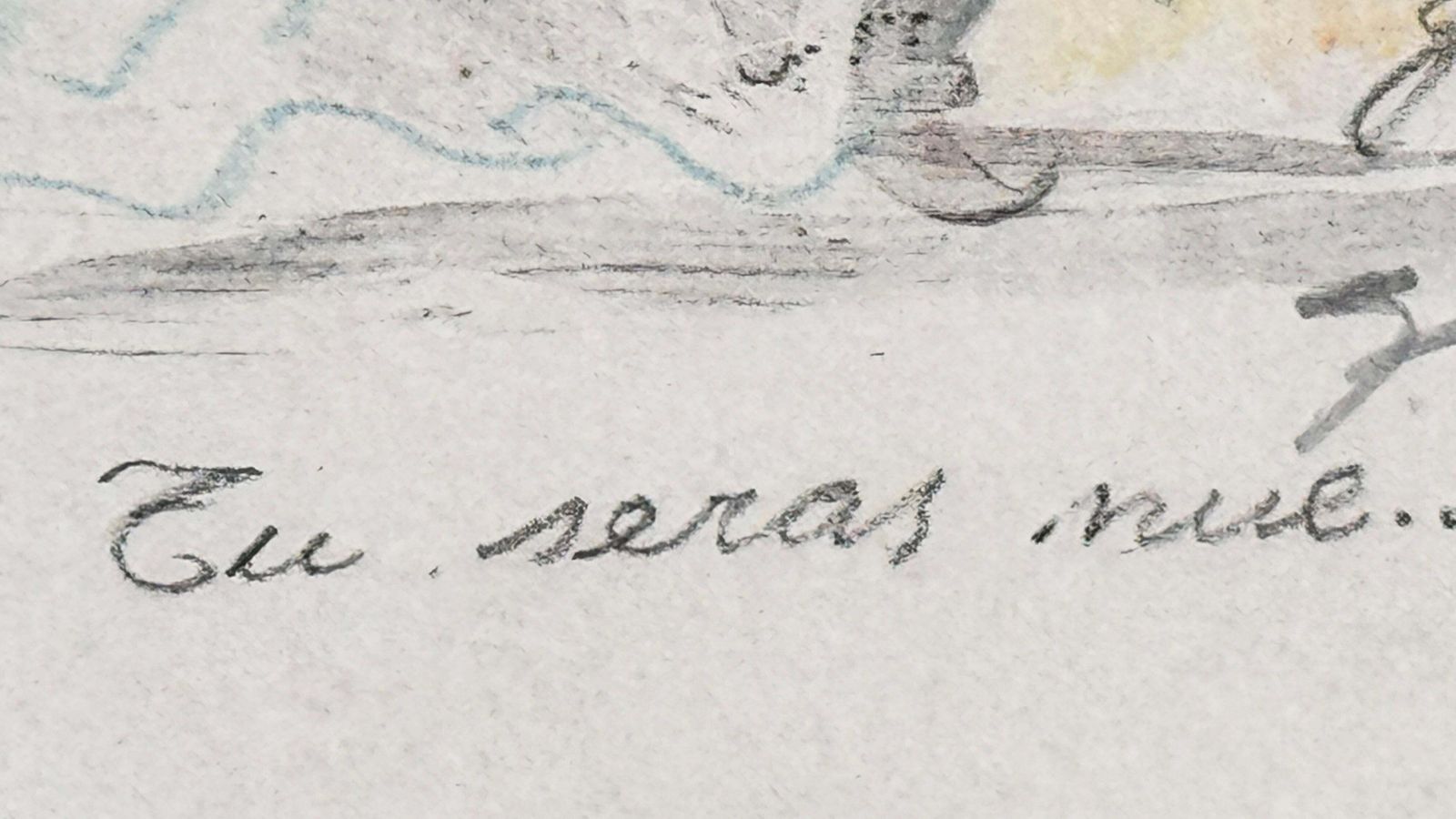 photo for sale Lavis And Pencil Drawing By Emilio Grau Sala – Signed And Annotated – Circa 1950