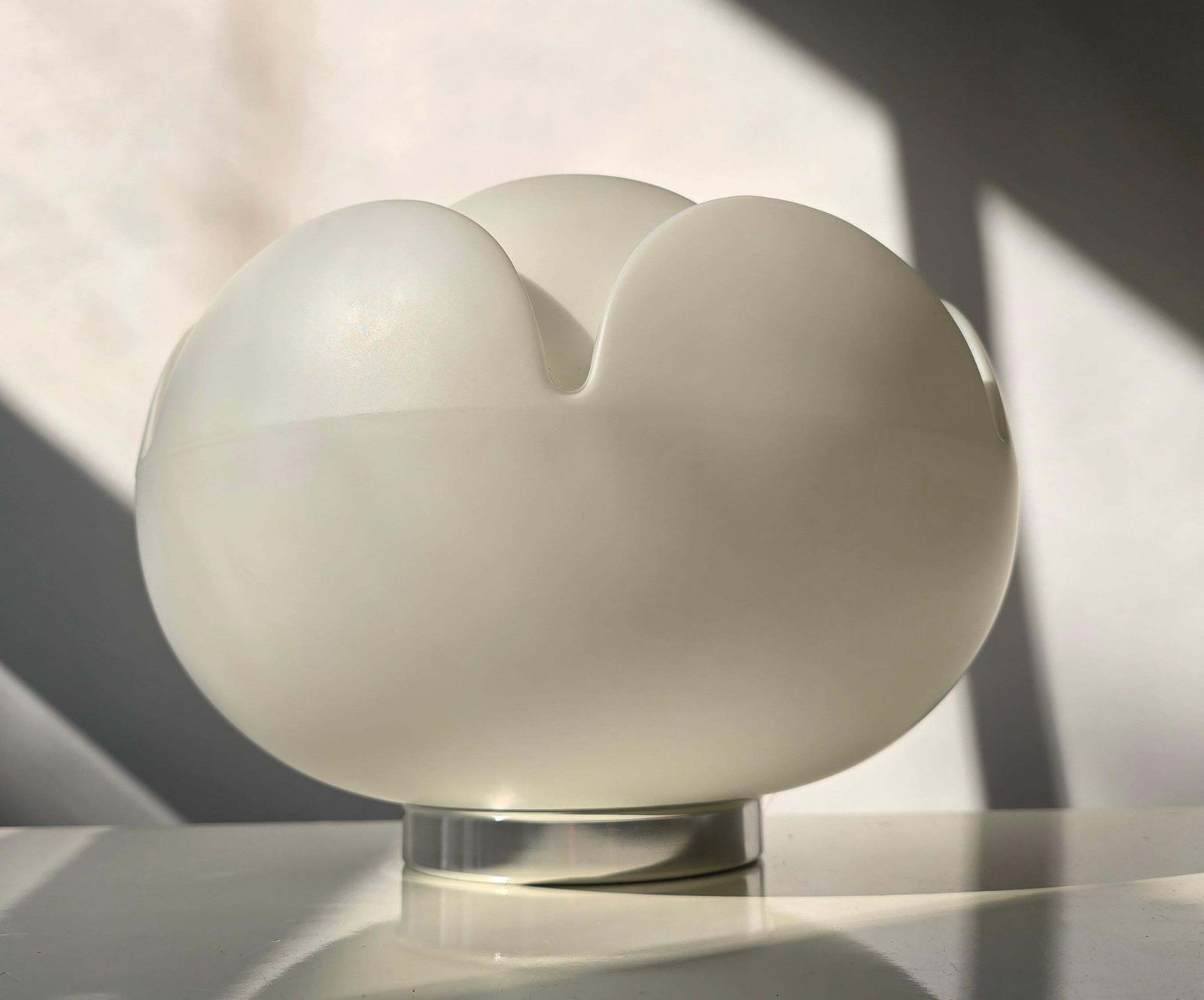 photo for sale Peill + Putzler "Artichoke" White Opaline Glass Table Lamp, Germany, 1970s