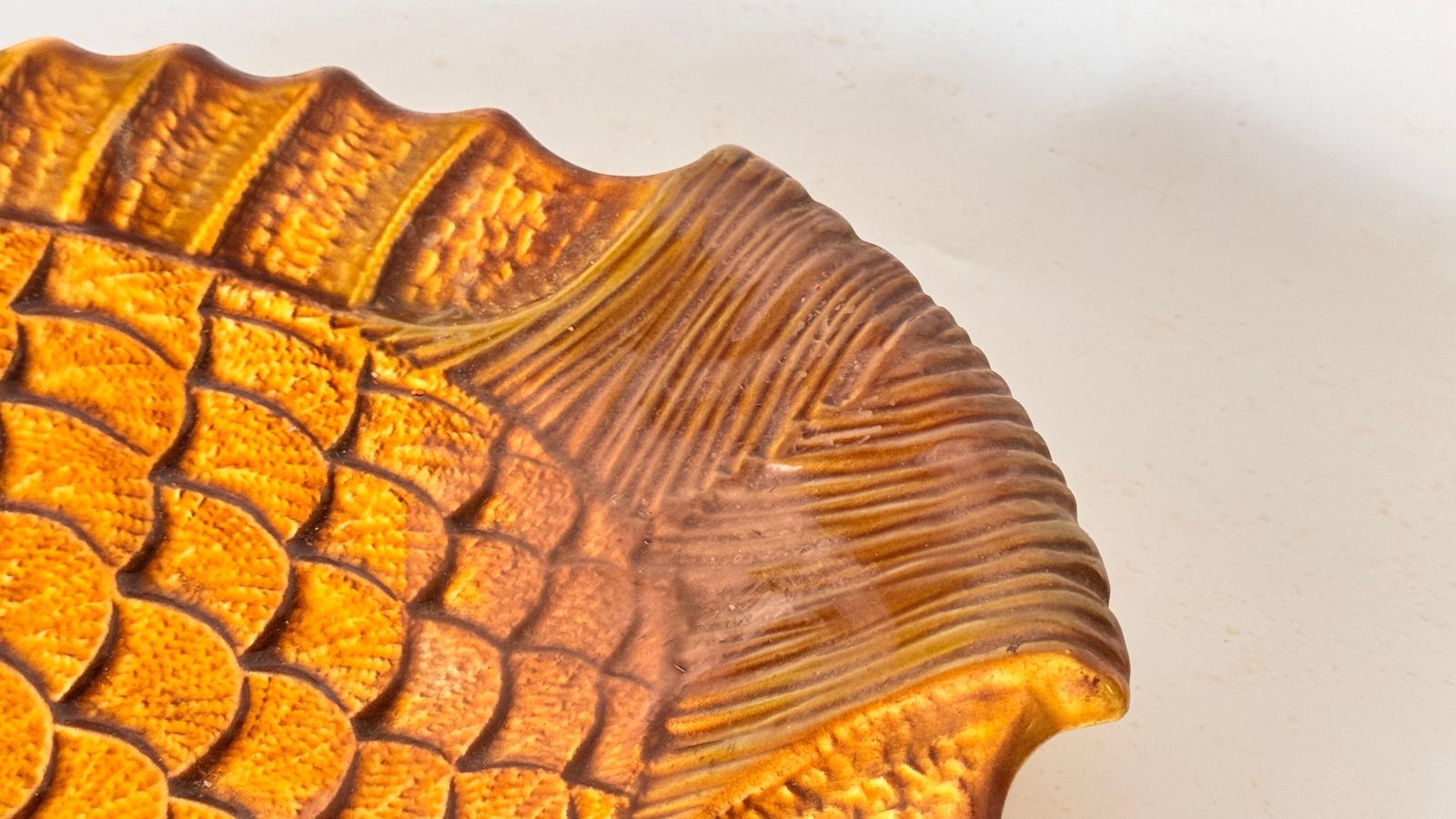 1970s French Ceramic Decorative Dish –Yellow And Brown Glazed Mid Century Design photo buy