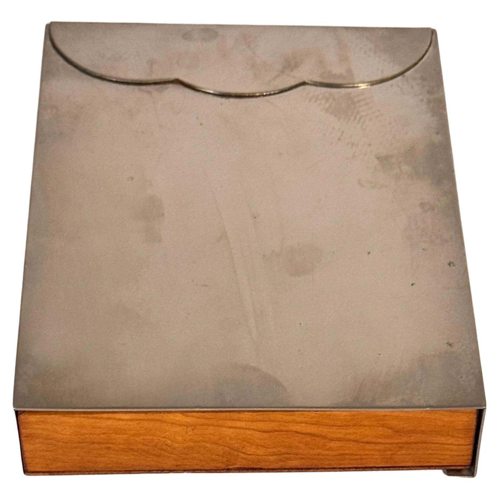 Metal And Wood Sliding Box – France, 1970s – In The Style Of Maria Pergay photo for sale