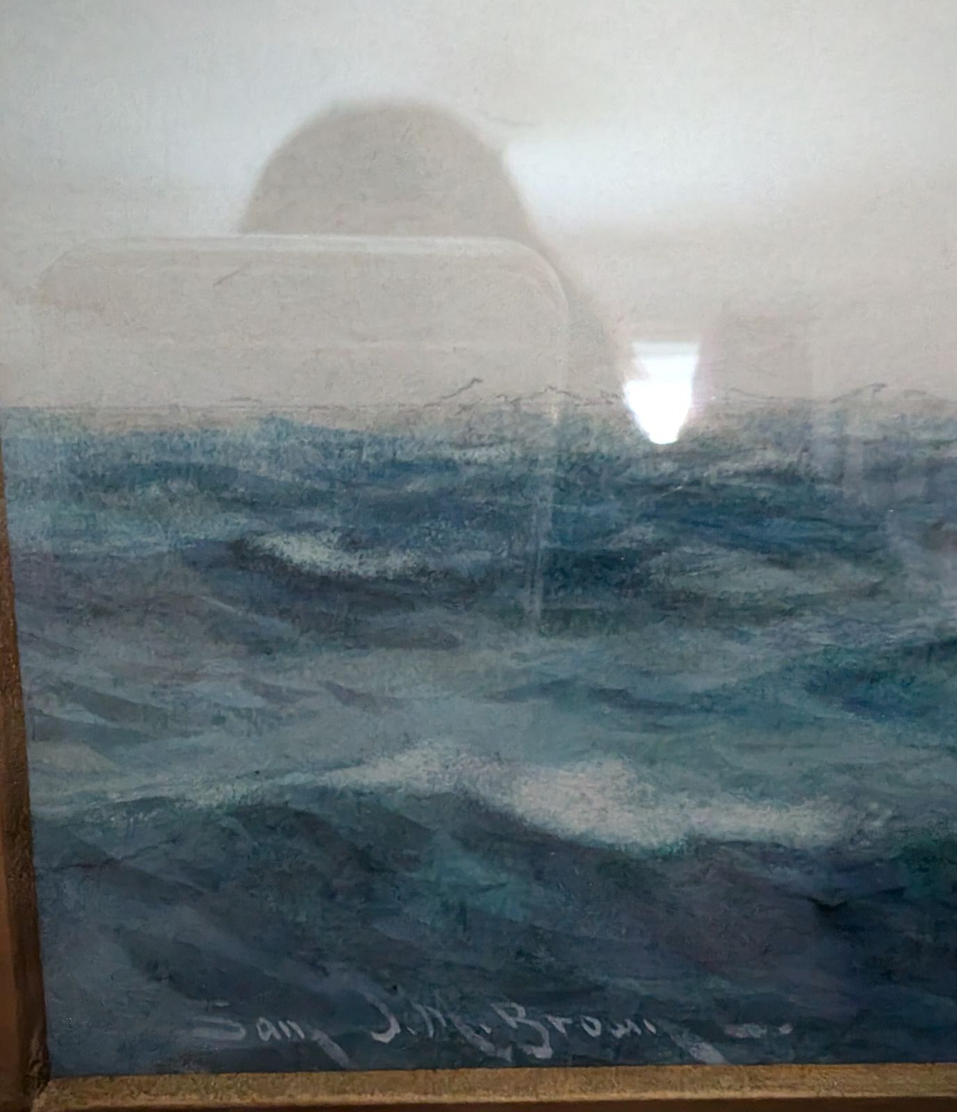 Antique Samuel John Milton Brown Framed Watercolour Painting Homeward Bound Ship photo Art