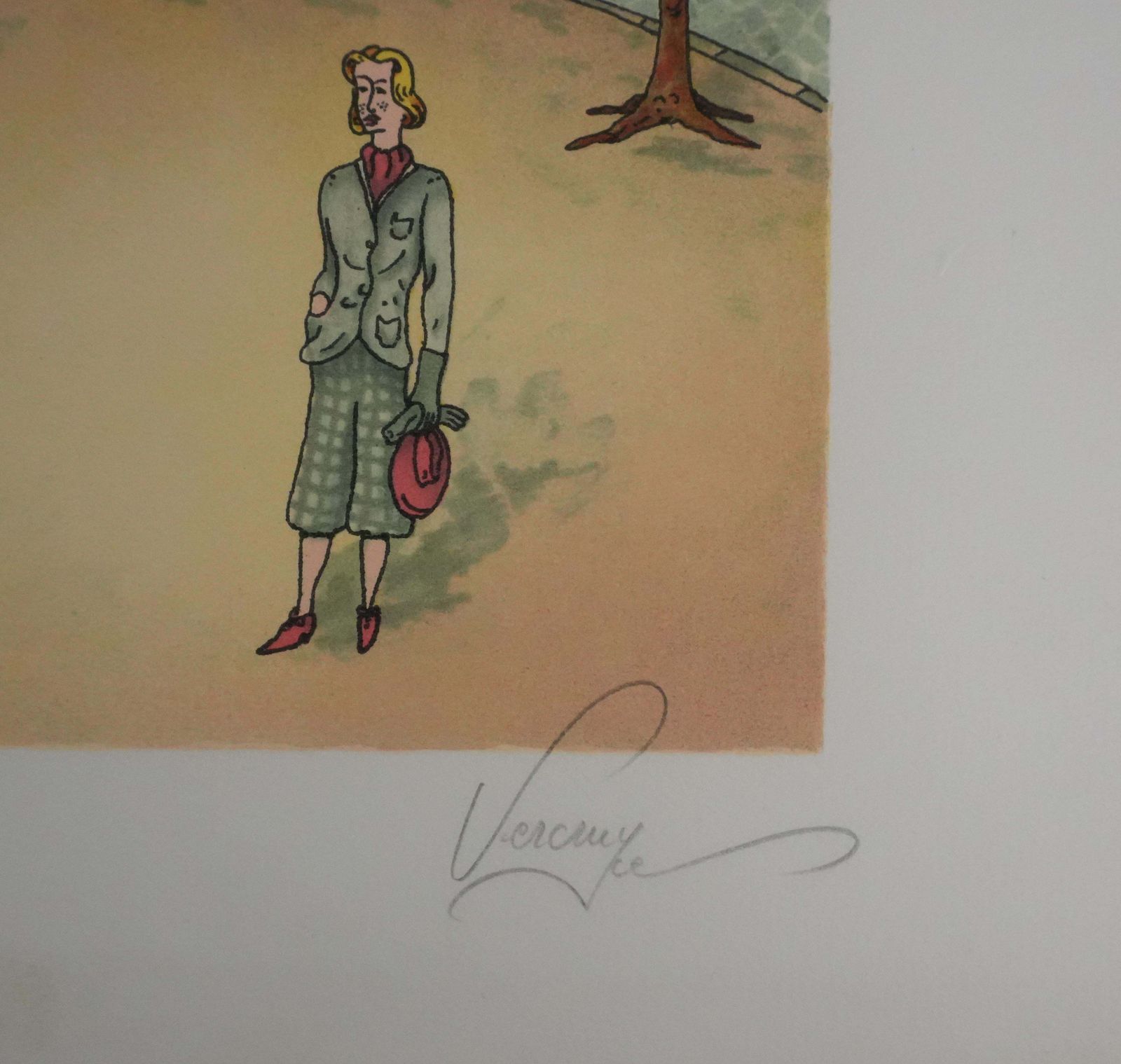 Bernard Vercruycethe Parisian Kiosk   Original Handsigned Lithograph photo furniture