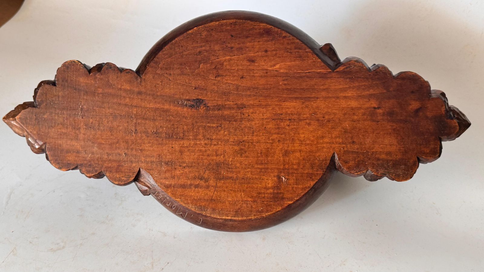 photo for sale Art Deco Fruit Basket – Hand Carved Wooden Bowl, France, 1930s