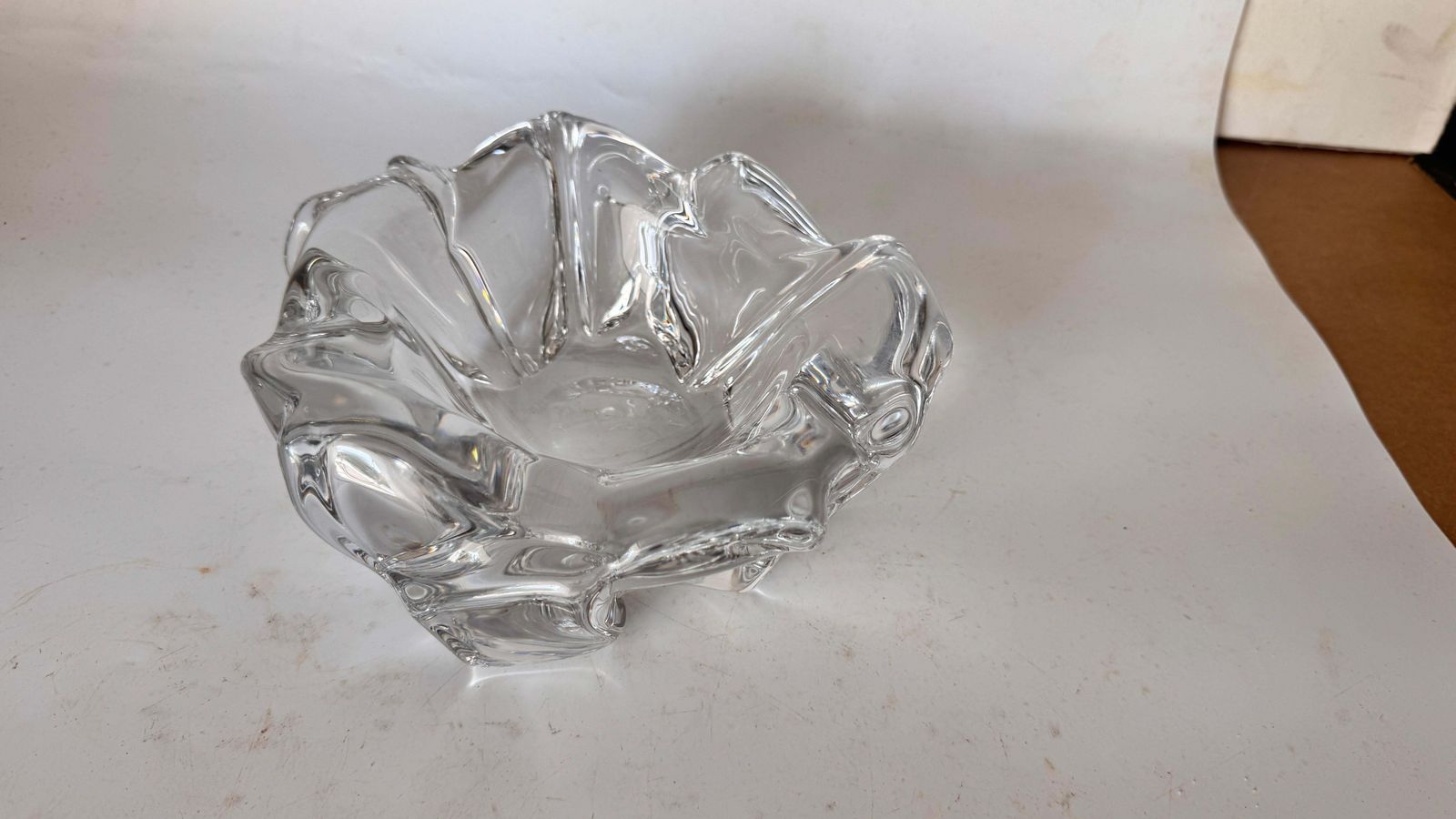 Large Crystal Ashtray By Daum – France, 1960s – Heavy Collector’s Piece photo for sale